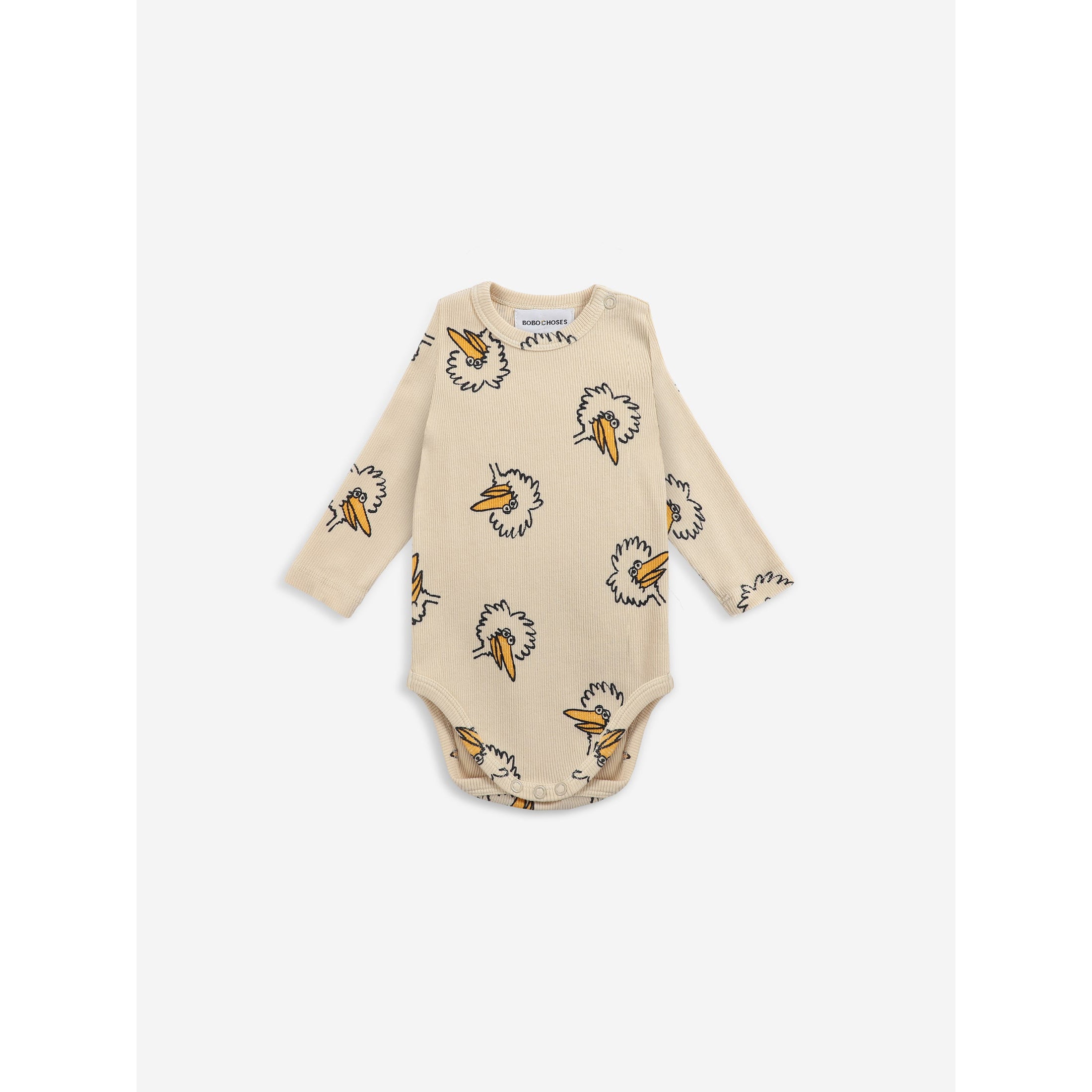 Bobo Choses Birdie All Over Print Kids Bodysuit - Soft Cotton Baby Onesie for Boys & Girls - Perfect for Playtime, Daycare, and Family Outings