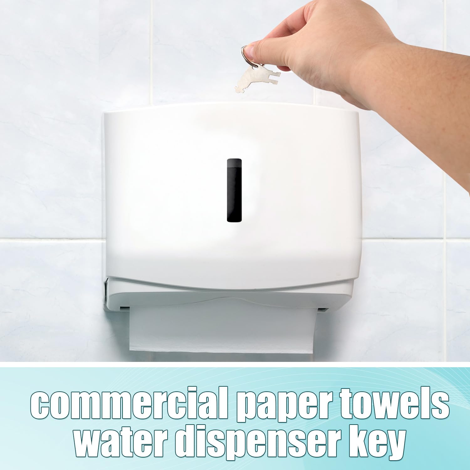 12-Piece Paper Towel Dispenser Key Set - Durable Metal & Plastic Toilet Paper Dispenser Replacement Keys with 12 Key Rings - Compatible with Waffle Georgia Pacific Dispensers - Perfect for Maintenance, Restrooms, Offices, and Commercial Facilities
