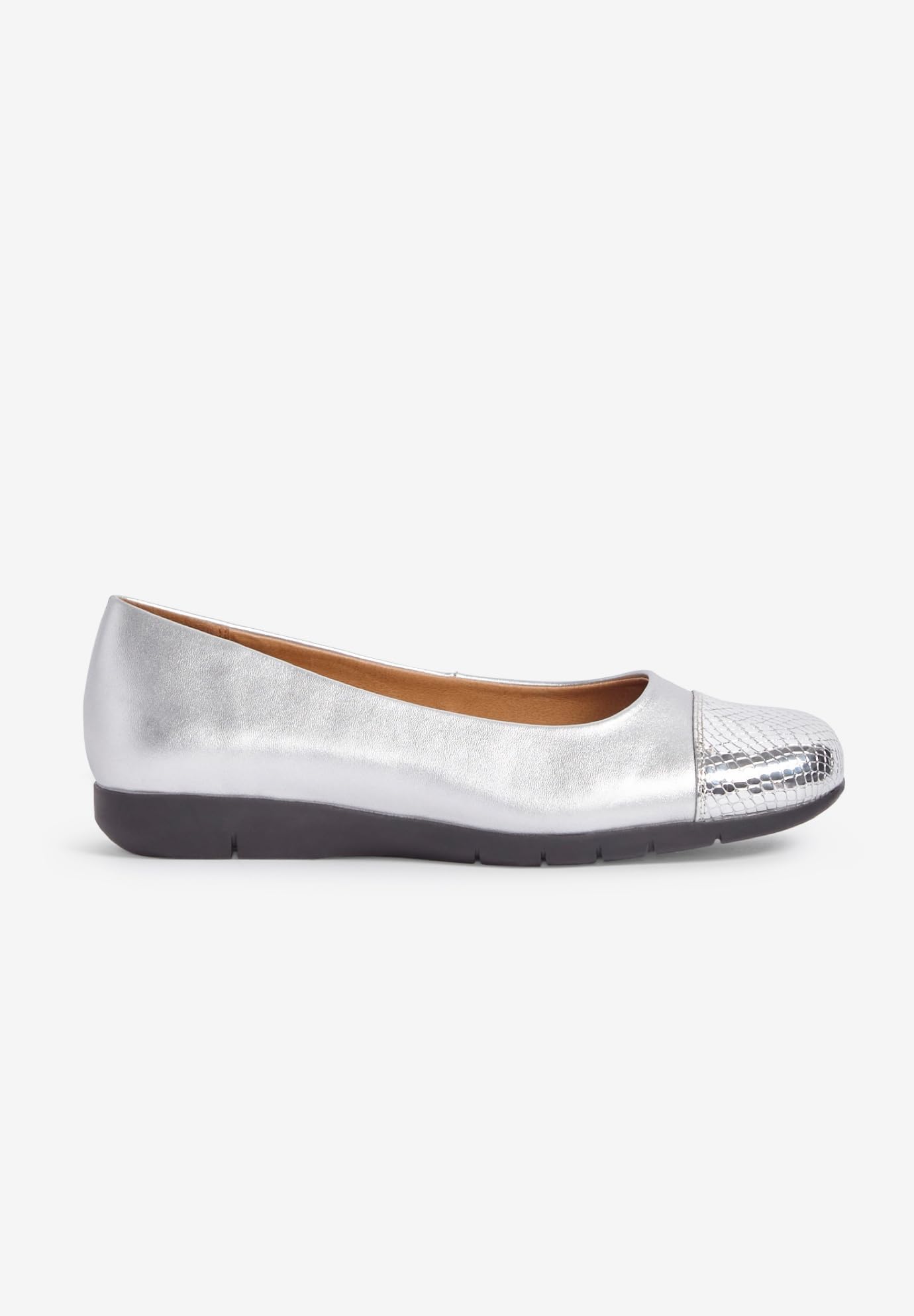 Comfortview Women's Wide Width The Fay Flat - Comfortable Slip-On Shoes for Work, Travel & Everyday Wear
