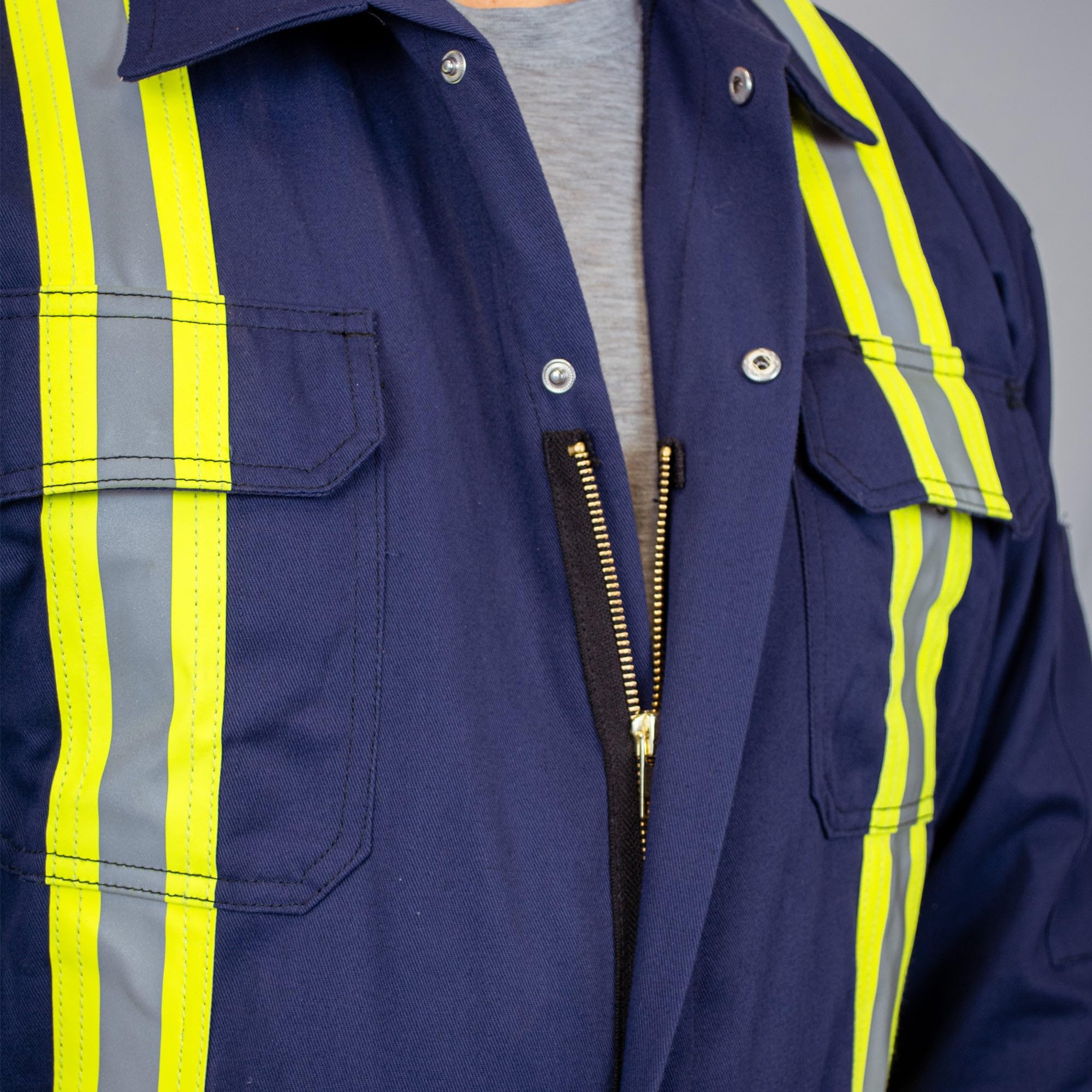 Flame Resistant FR High Visibility Coveralls - OSHA Compliant Safety Workwear for Construction, Road Work & Emergency Response