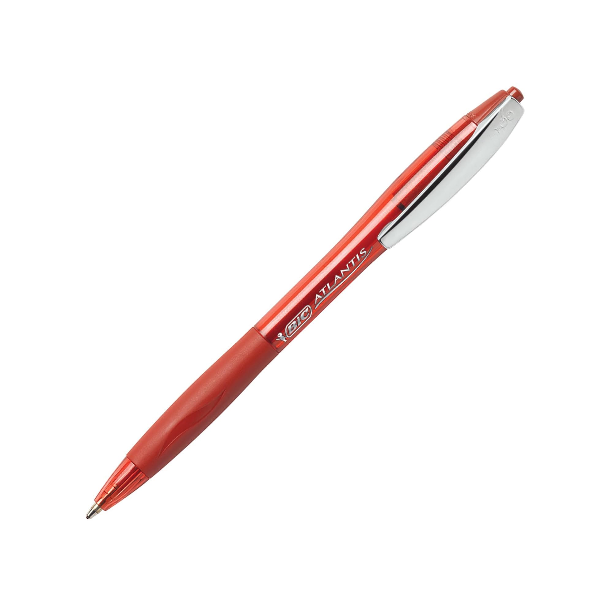 BIC VCG11-RED Atlantis Original Retractable Ballpoint Pens - Medium Point 1.0mm, Red Ink, 12-Pack - Smooth Writing for Office, School & Home Use