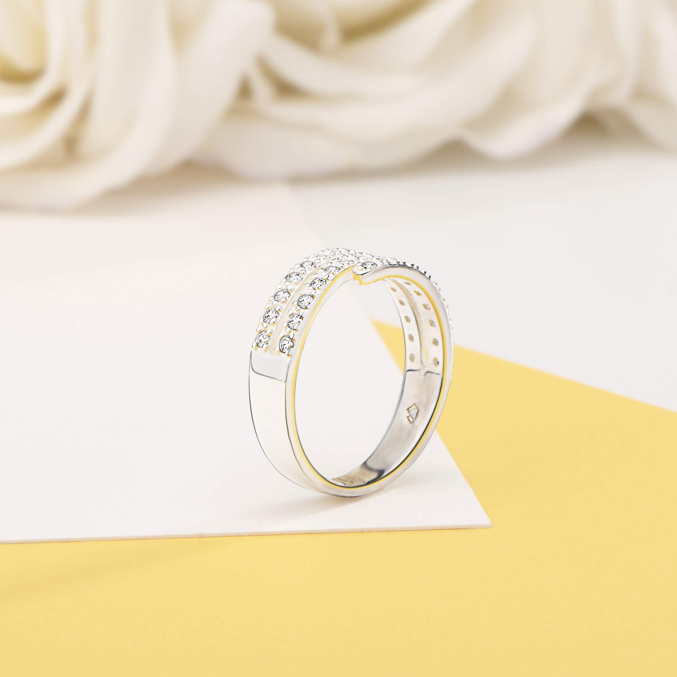 925 Sterling Silver Women's Wedding Band - Cubic Zirconia Eternity Ring, Stackable Love Ring for Teens & Girls | Perfect for Engagement, Anniversary & Daily Wear | Bridal Jewelry & Gift for Special Occasions | Ideal for Proposals, Date Nights & Romantic Surprises | Great for Valentine's Day, Anniversary Gifts & Bridal Shower Presents