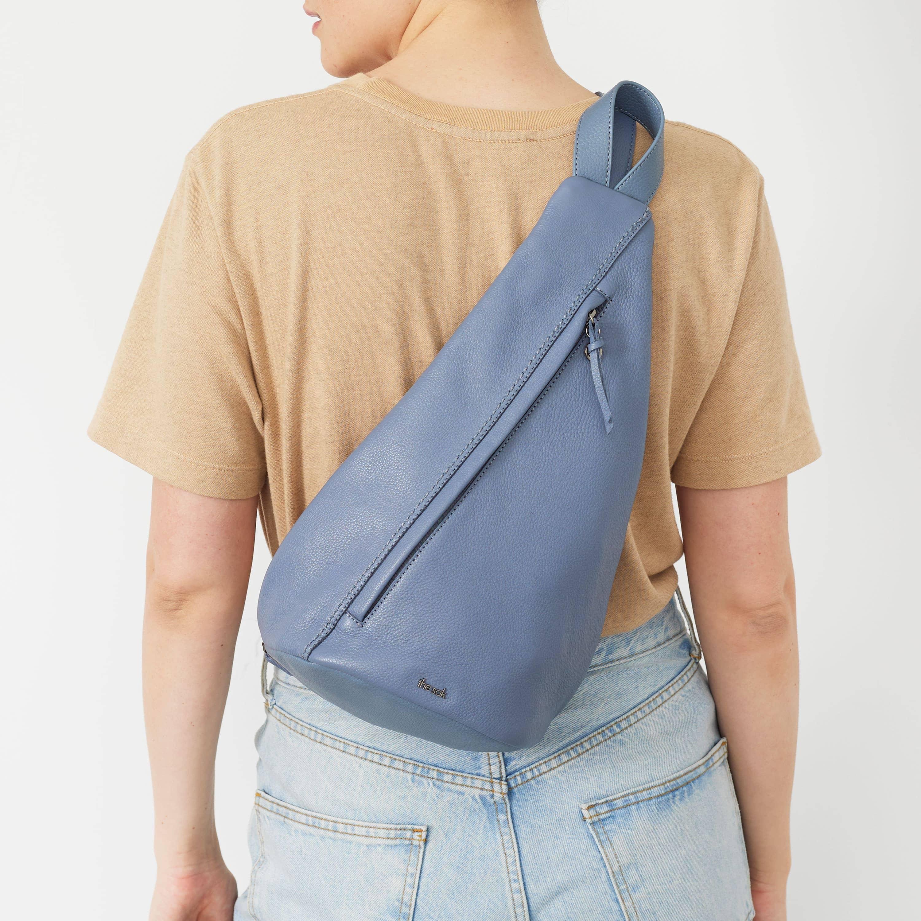 Geo Sling Backpack - Premium Leather Crossbody Bag for Men & Women - Water-Resistant Maritime Design - Perfect for Travel, Hiking & Daily Commute