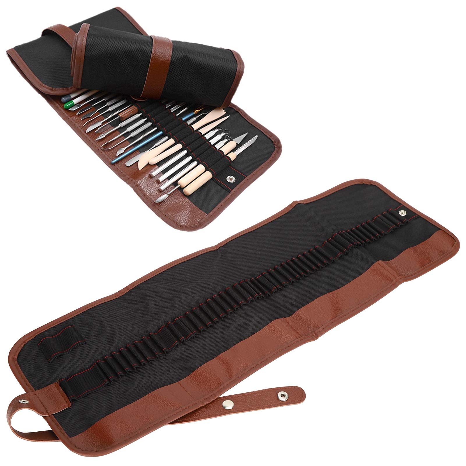 Fountain Pen Roll Case - 48 Pockets for Travel & Painting Tools Storage