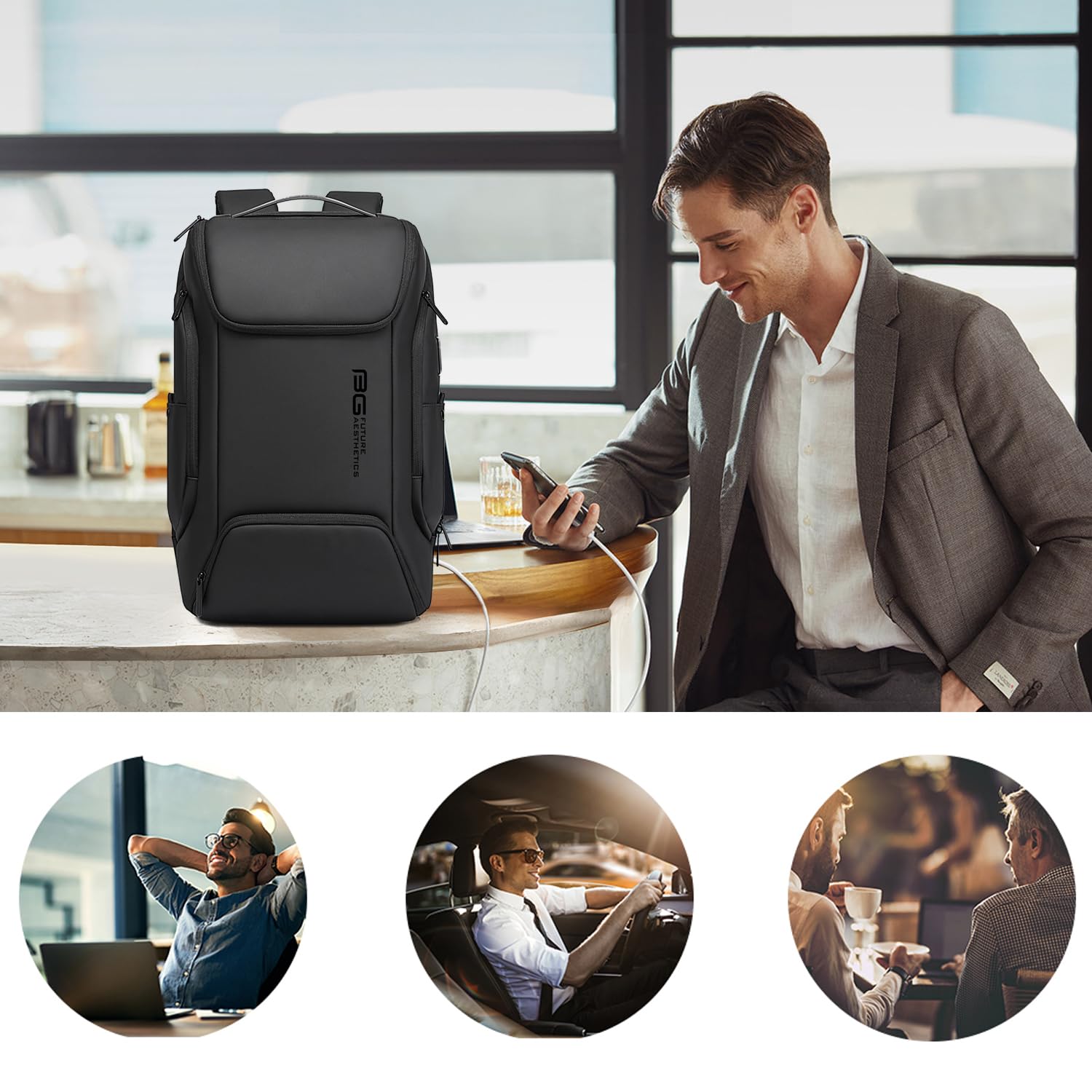 Professional Business Laptop Backpack - Waterproof 15.6 Inch Laptop Compartment - Durable Commuter Backpack for Men & Women - Perfect for Office, Travel, and College Use
