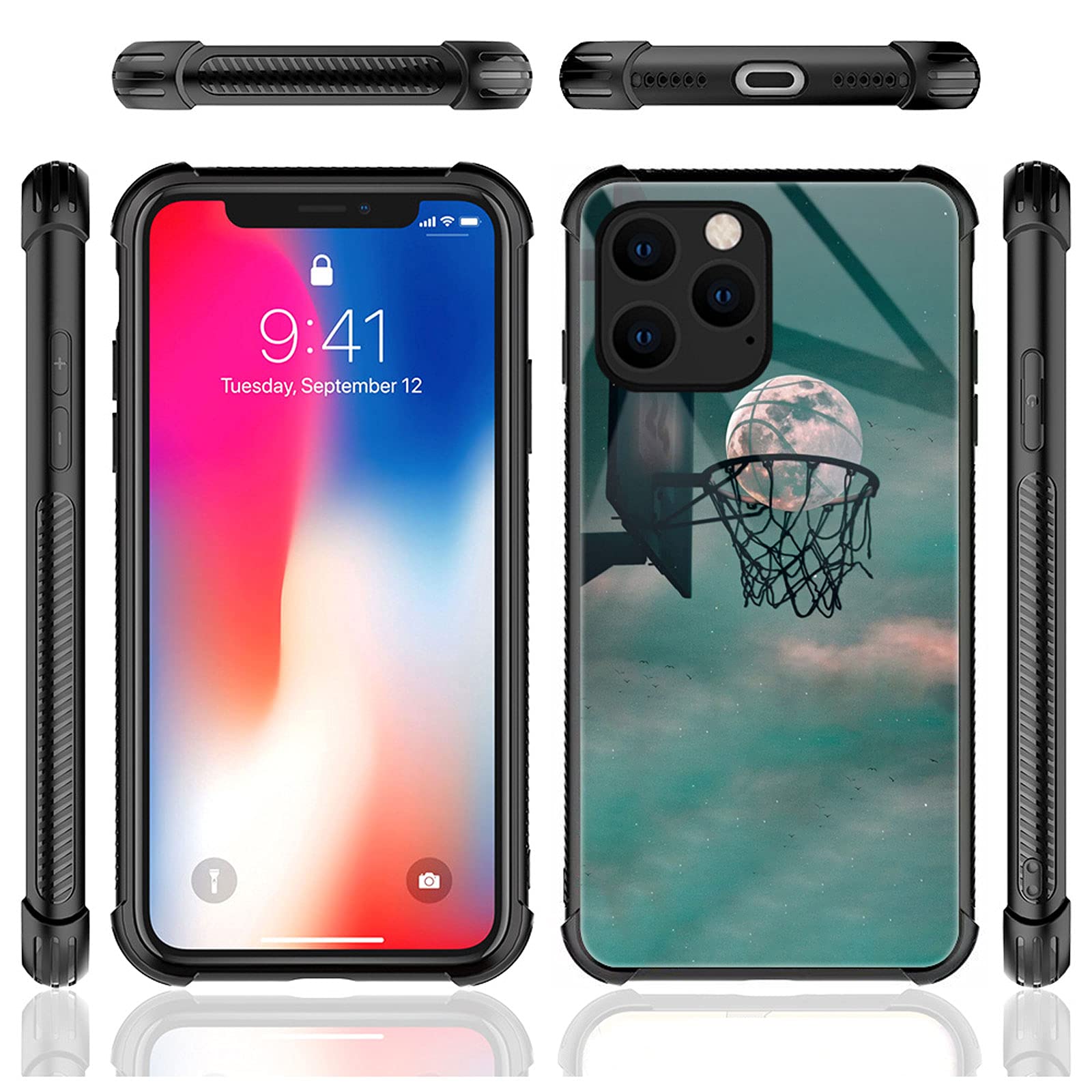 CARLOCA iPhone 13 Pro Max Case - Moon Basketball Love Graphic Design, Shockproof Anti-Scratch Protective Cover with Drop Protection | Perfect for Sports Fans, Outdoor Activities & Daily Use