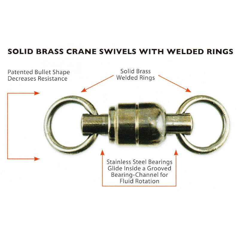 AFW Ball Bearing Barrel Swivel - High Strength Fishing Swivels for Saltwater & Freshwater - Perfect for Trolling, Casting & Bottom Fishing