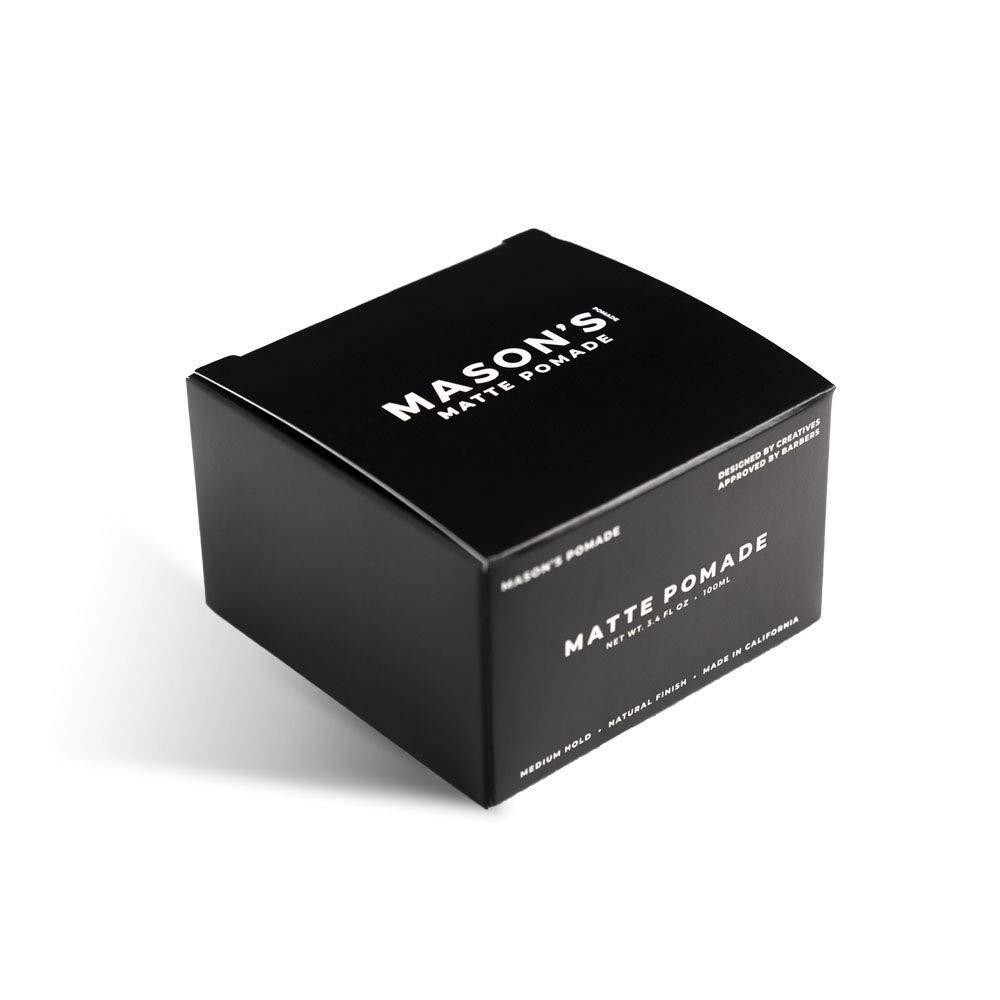 Mason’s Matte Pomade for Men - Medium to Strong Hold Hair Wax with Natural Finish | Aloe Vera & Biotin Enriched Formula | 3.4 oz for Textured, Slick Back or Messy Hairstyles | Perfect for Daily Styling, Work & Special Occasions