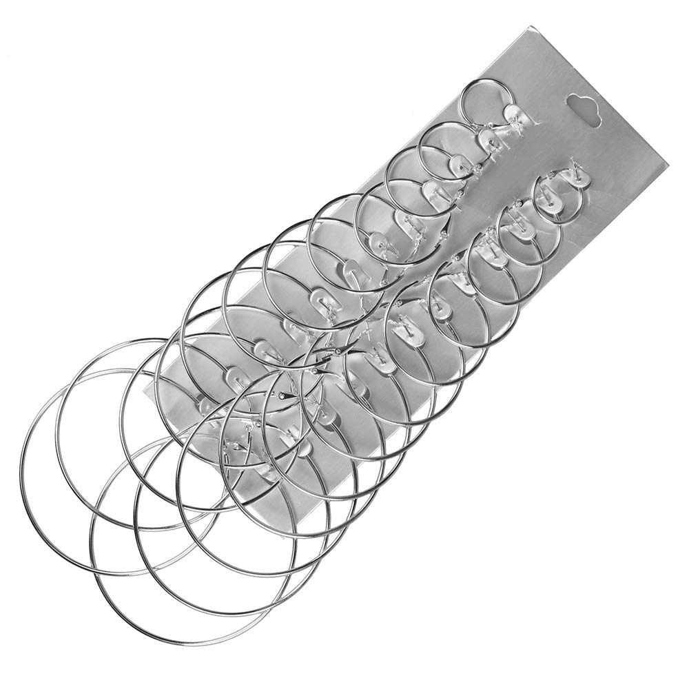 12 Pairs Hoop Earrings Set for Women - Big Circle Fashion Jewelry (2-7.5cm Diameter) - Perfect for Everyday Wear, Parties & Gifts