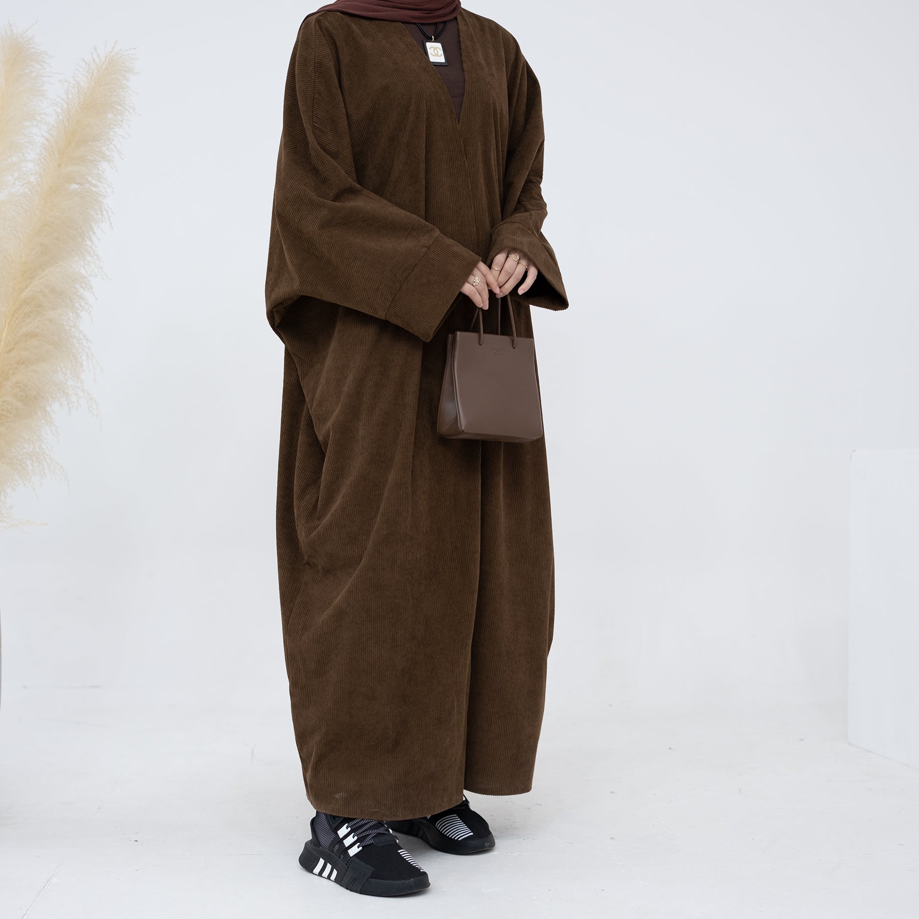 Melissa Corduroy Autumn Duster Coat in Chocolate Brown | Women's Longline Cardigan Jacket for Fall & Winter | Perfect for Office Wear, Casual Outfits and Layering