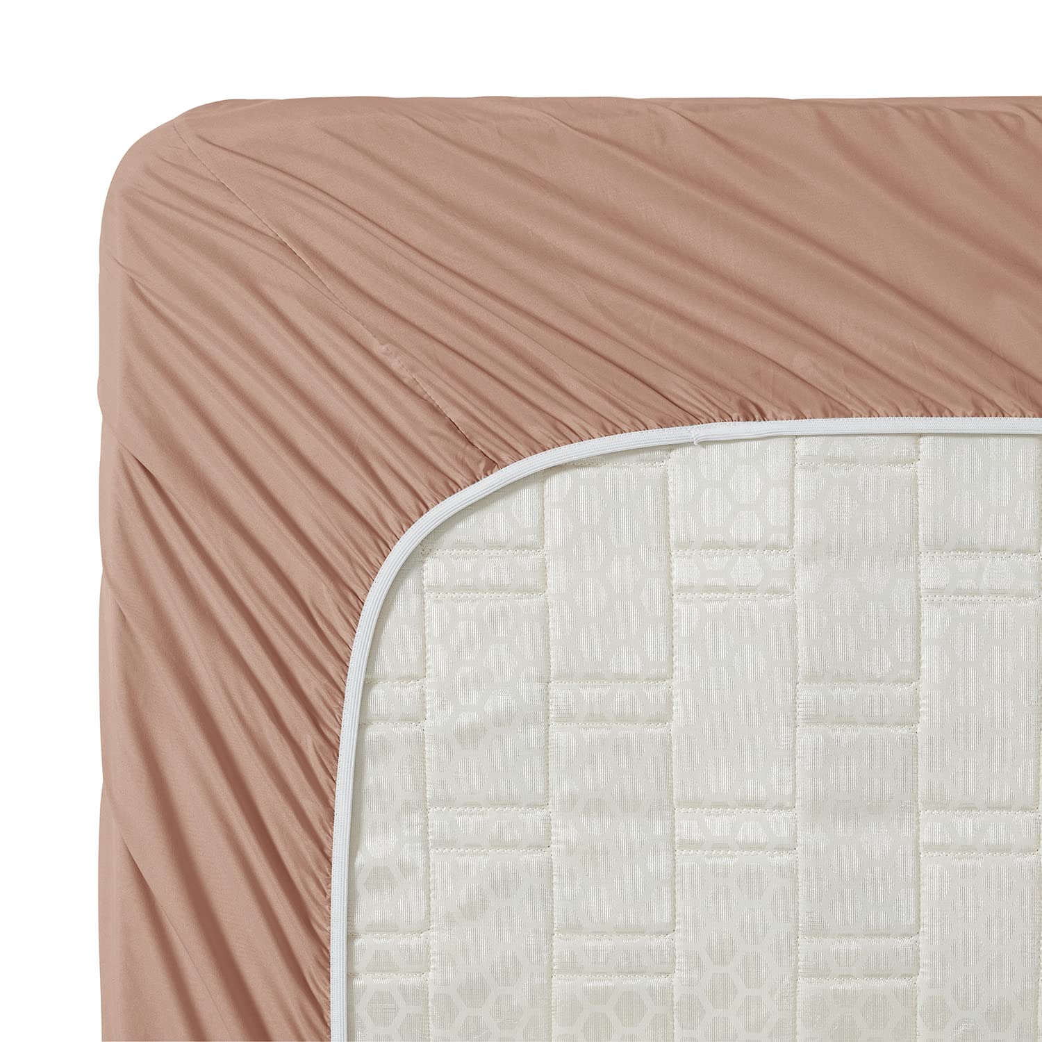 Clara Clark Twin XL Fitted Sheet - Super Soft 16 Inch Deep Pocket Mattress Cover - Wrinkle, Fade & Stain Resistant - Taupe Sand Color - Perfect for Dorms, Guest Rooms & RVs