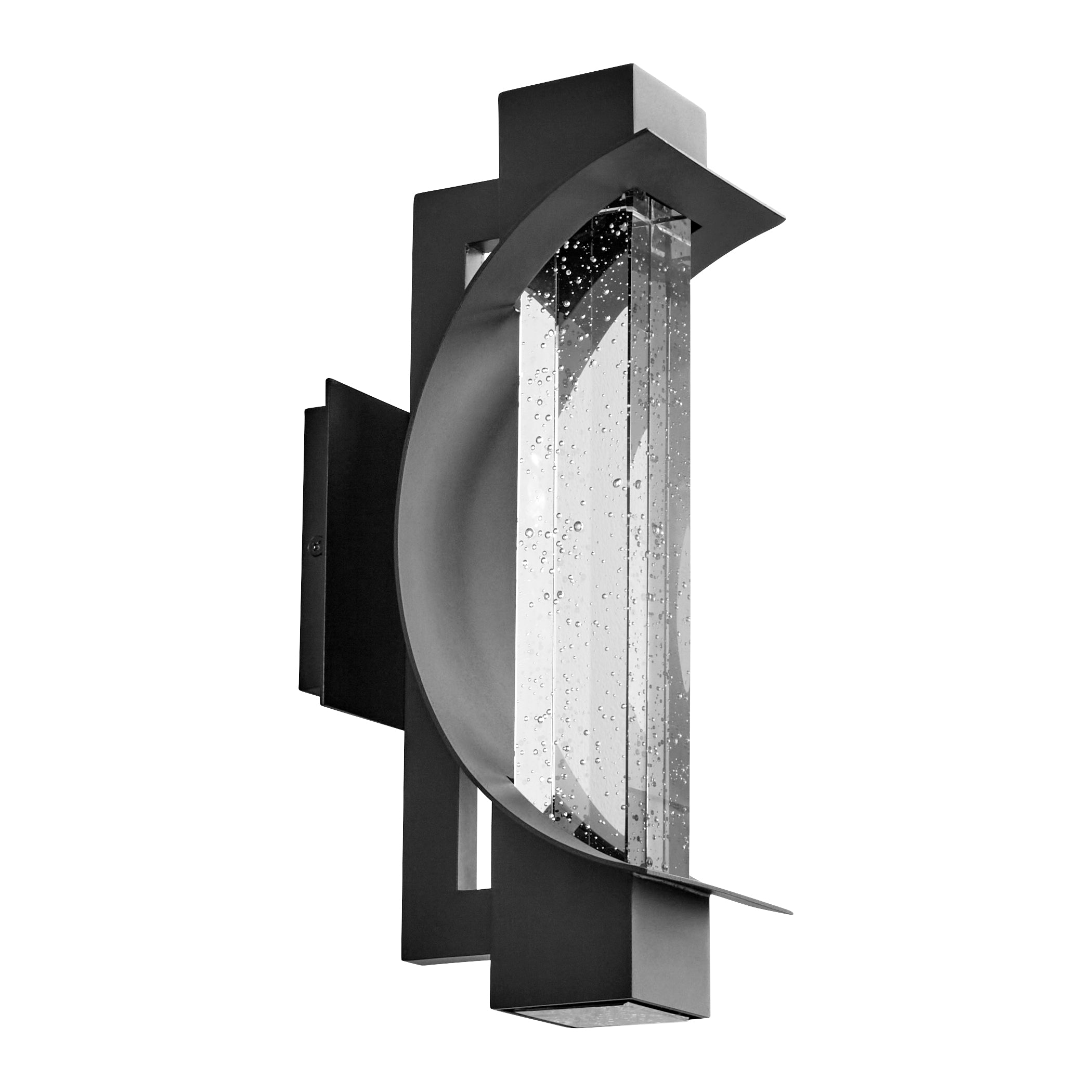Oxygen Albedo 3 770 15 Outdoor Wall Sconce Light - 14 Inch Modern Black Exterior Lighting for Porch, Patio & Garden Decor