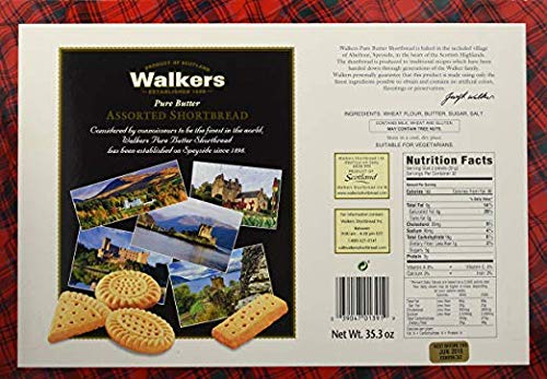 Walker's Shortbread Traditional Assorted Cookies - All-Butter Scottish Shortbread Biscuits, 35.3 Oz Gift Box | Perfect for Tea Time, Holiday Gifts & Office Snacks