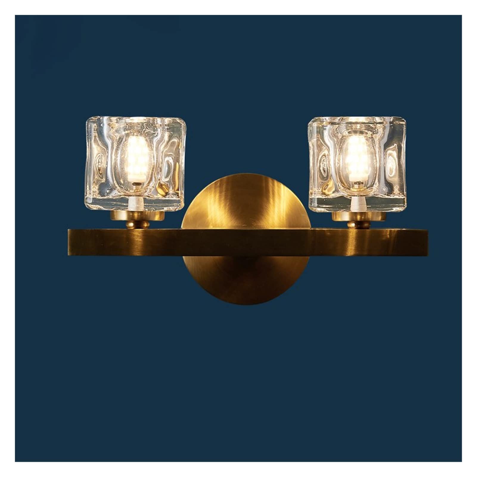 Copper Crystal LED Wall Lamp - Industrial Style Bedside Lighting for Bedroom, Bathroom & Living Room - Home Decor Wall Light for Modern Interior Design
