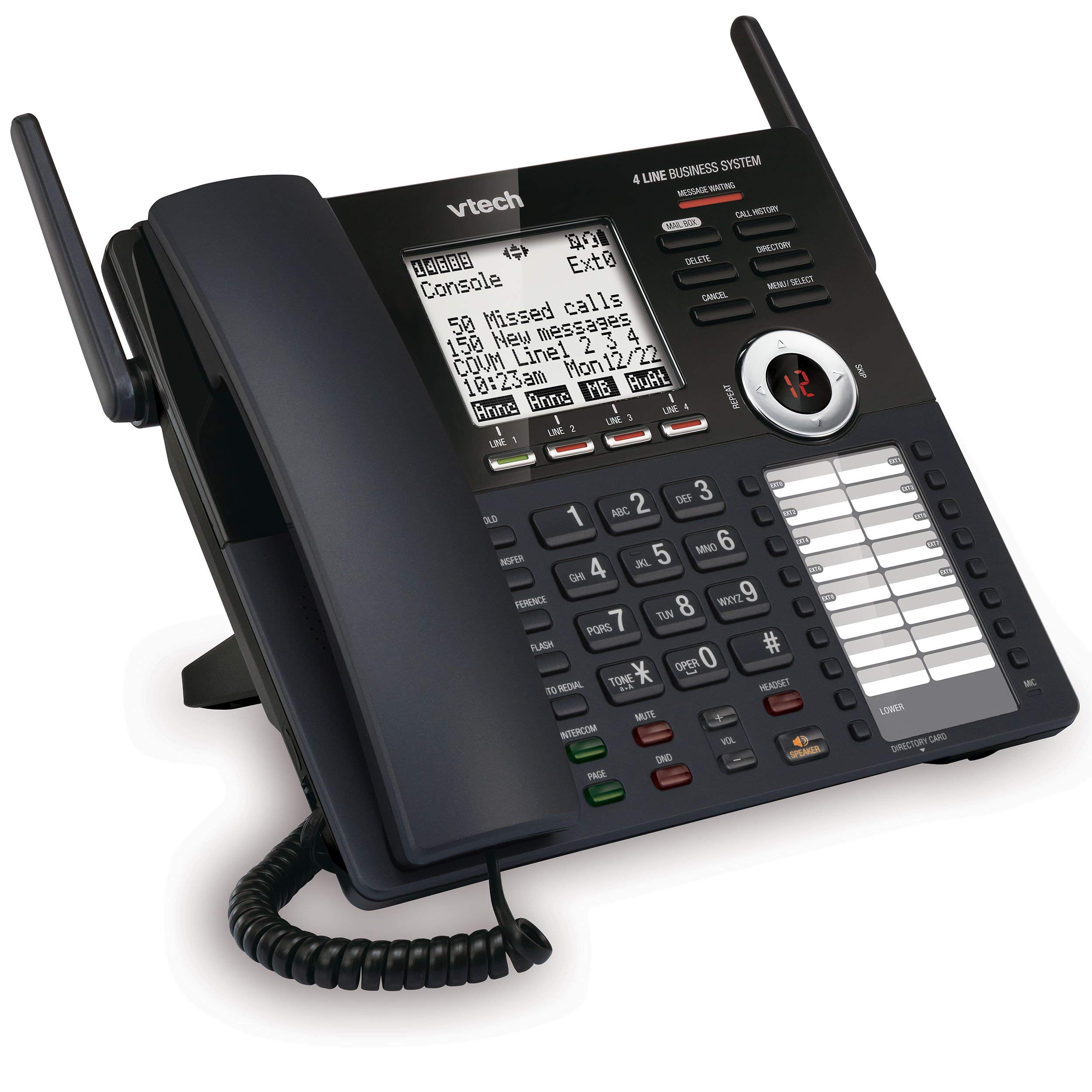 VTech AM18447 4-Line Expandable Business Phone System with Answering Machine, Intercom, Auto Attendant & Music on Hold - Refurbished | Perfect for Small Offices, Call Centers & Home Businesses