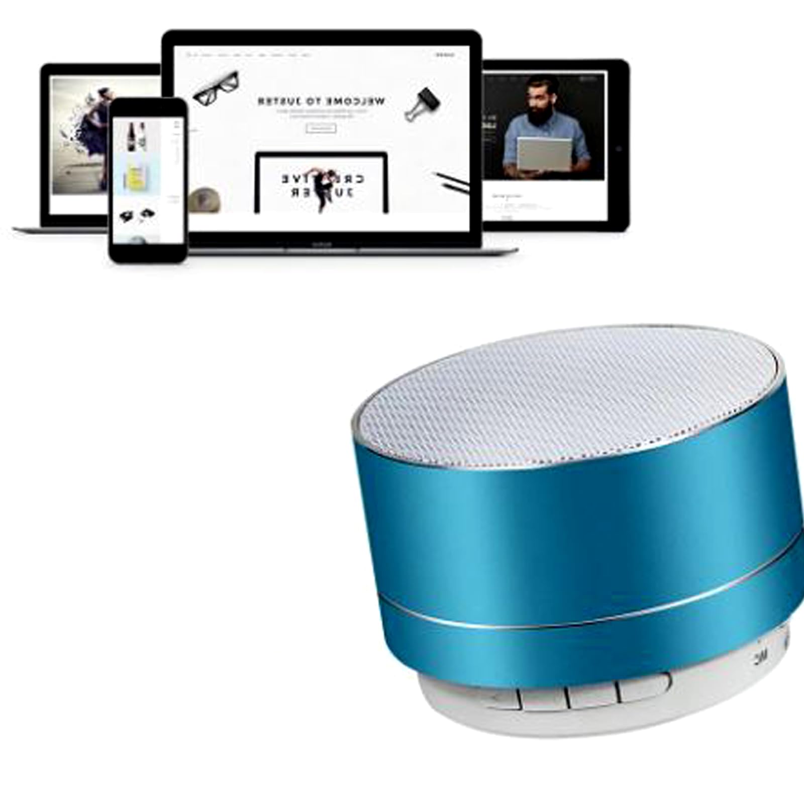 NTEK Mini Portable Bluetooth Speaker - Wireless Outdoor Speaker with Noise-Cancelling Microphone, Compact & Powerful Sound for Car, Bike, Hiking, Beach, Shower & Travel (Blue) - Perfect for Outdoor Adventures & Home Use