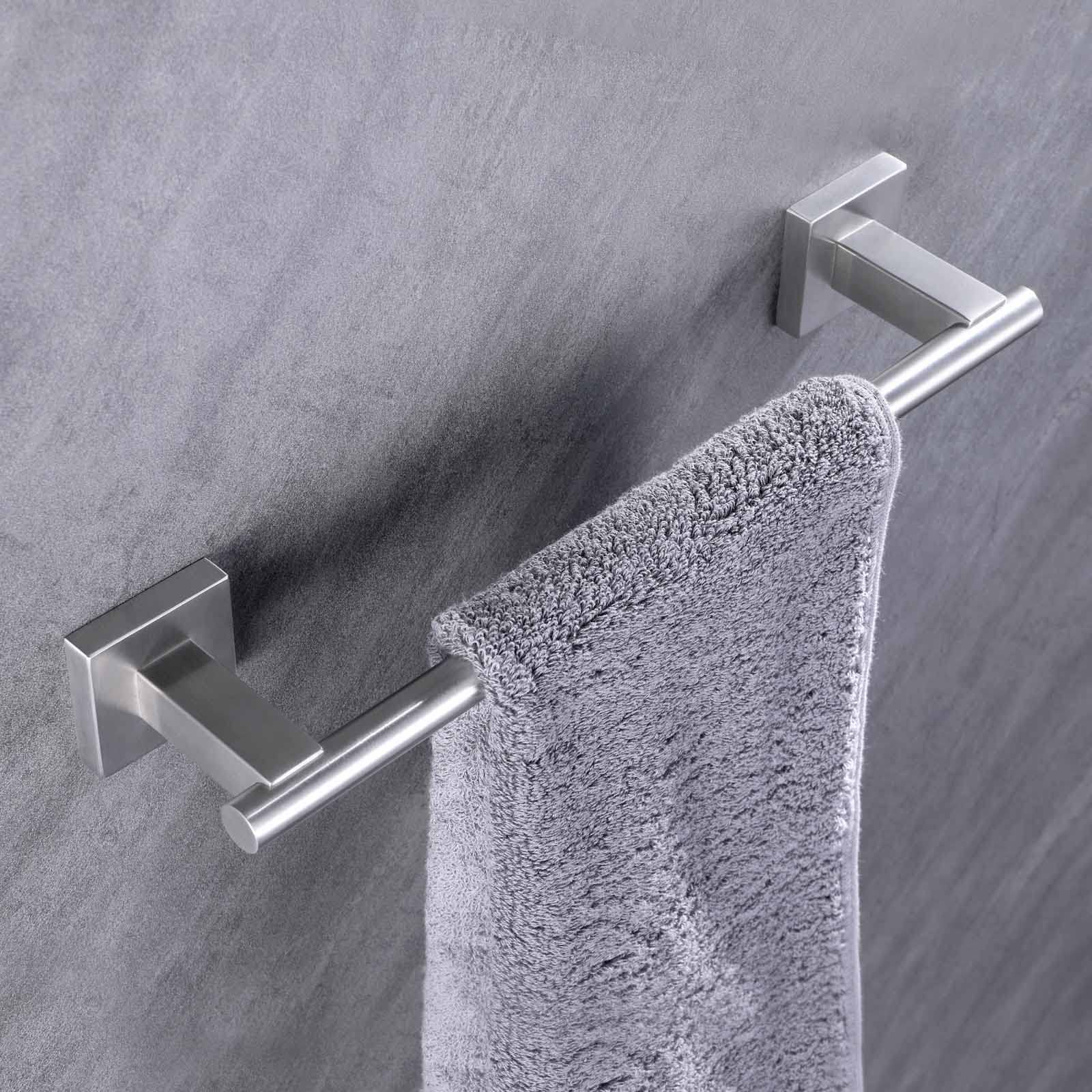 Premium Brushed Nickel SUS 304 Stainless Steel Wall Mounted Towel Bar - 13.78 Inch Bathroom Hand Towel Holder for Modern Home & Spa Decor