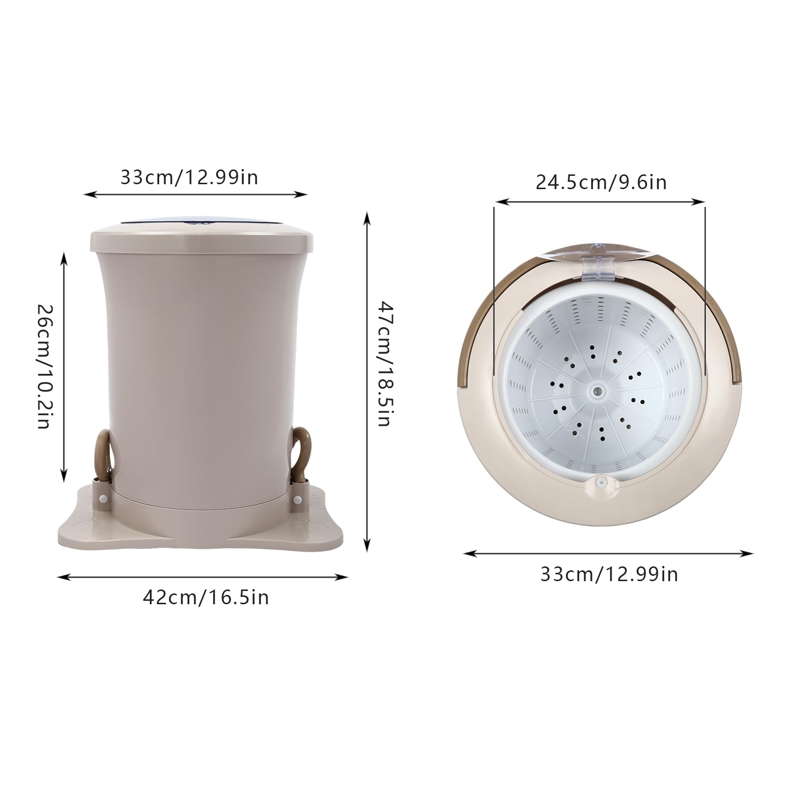 Portable Washing Machine 12L - Compact Foldable Mini Washer for Apartments, Dorms, Camping & RV Travel - Perfect for Small Spaces, Laundry on the Go & Off-Grid Living