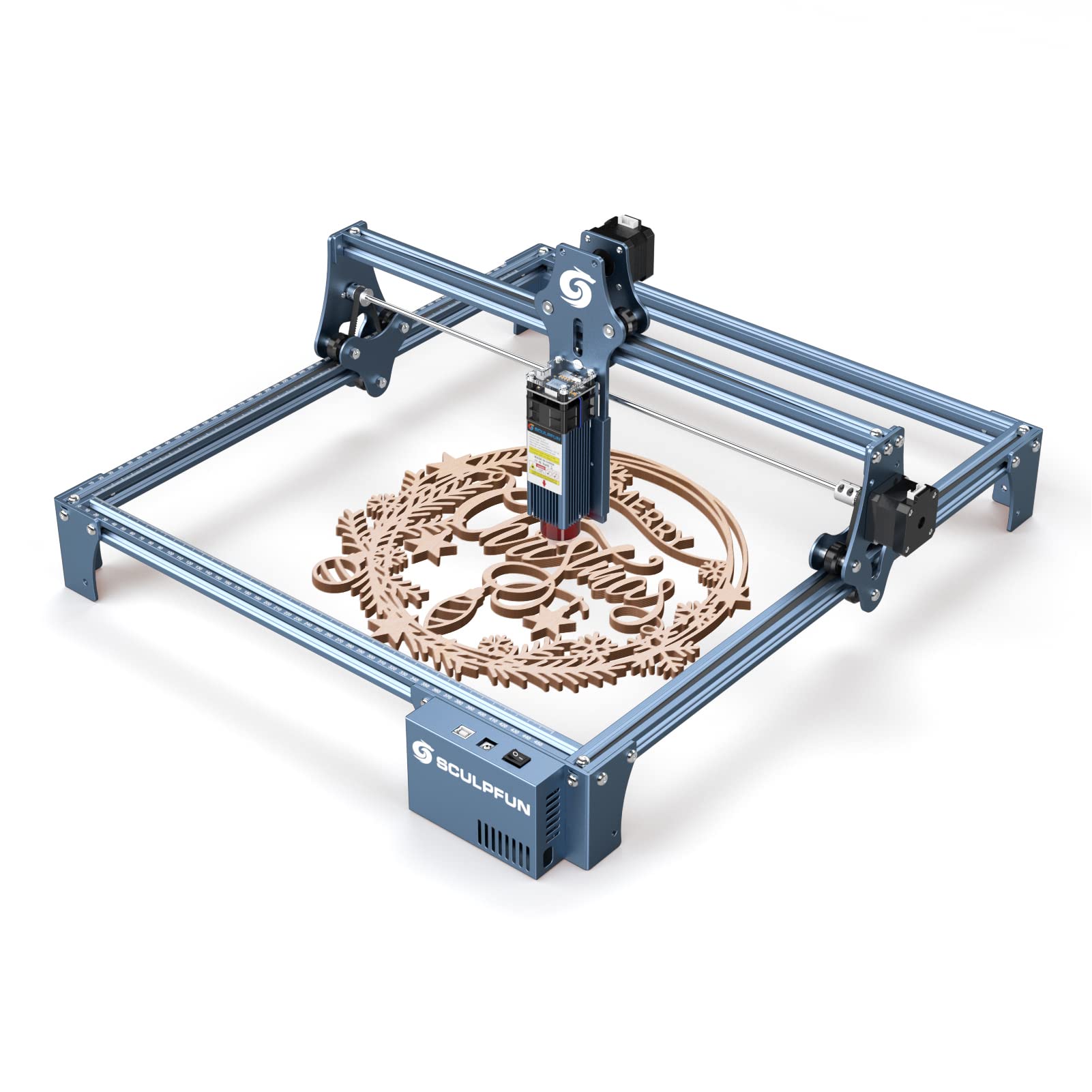 Sculpfun S9 Laser Engraver & Cutter - 410x420mm Large Work Area, Ultra-Thin Laser Beam, High Precision for Wood & Acrylic - Full Metal CNC Machine for DIY Crafts, Sign Making & Home Decor Projects