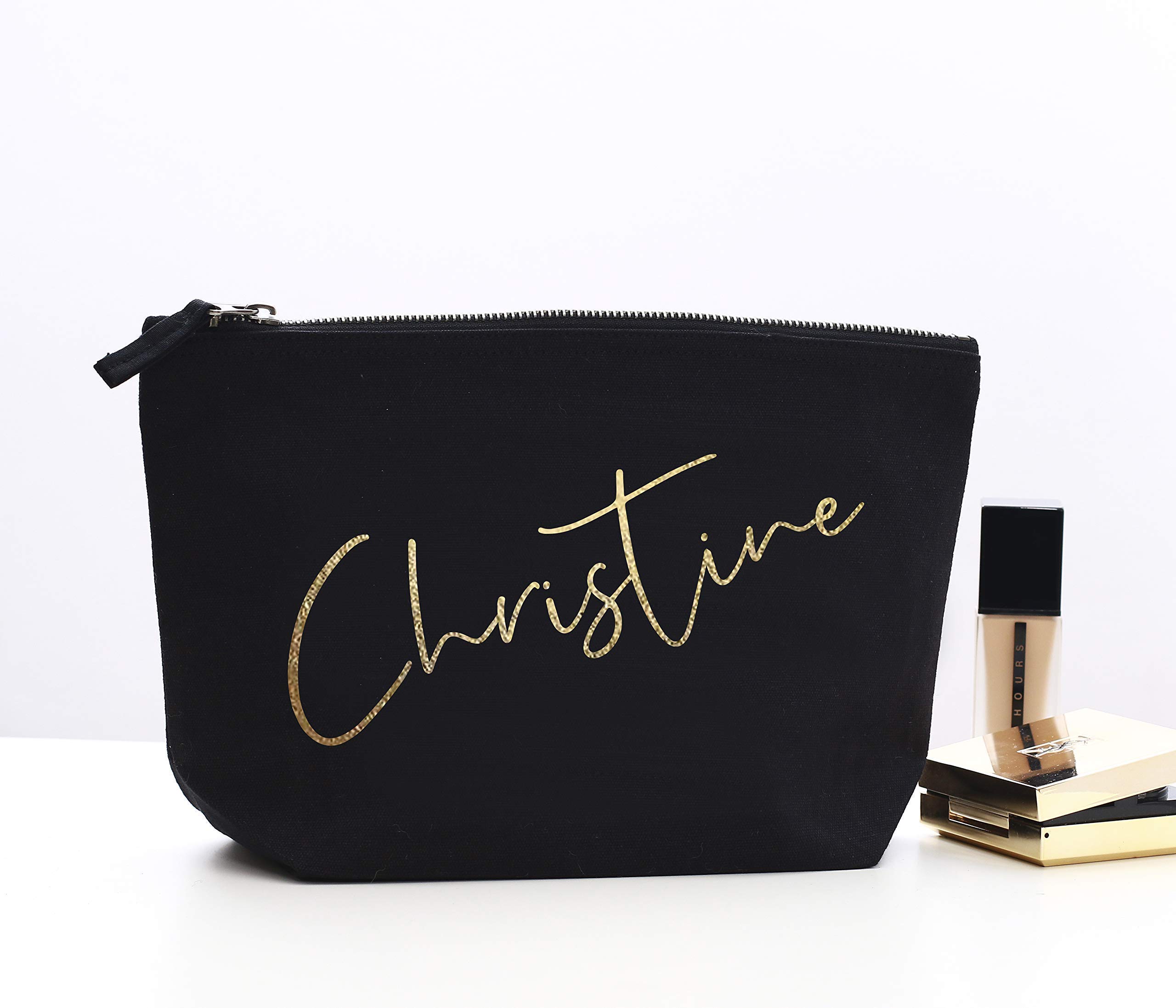 Personalized Bridesmaid Makeup Bags - Cute Cosmetic Bags for Wedding Party, Bridal Shower Gifts, Maid of Honor & Bachelorette Party Essentials - Perfect for Travel, Spa Days & Bridesmaid Proposals