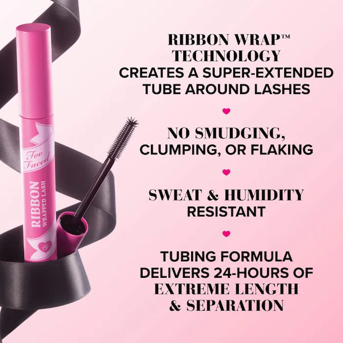 Too Faced Ribbon Wrapped Lash Extreme Length Mascara - Volumizing & Lengthening for Dramatic Lashes | Perfect for Date Night & Special Occasions
