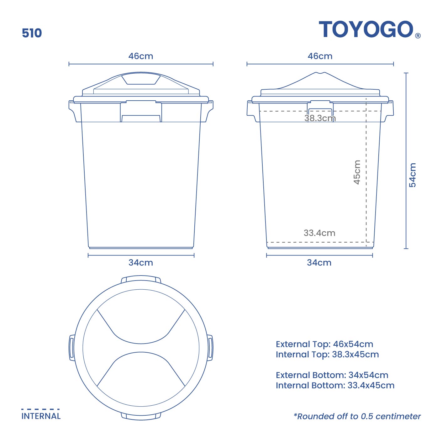 12 Gallon Lucky Pail Trash Can - Heavy Duty Black & Green Garbage Bin for Home, Office, Kitchen, and Outdoor Use (Model 510B)