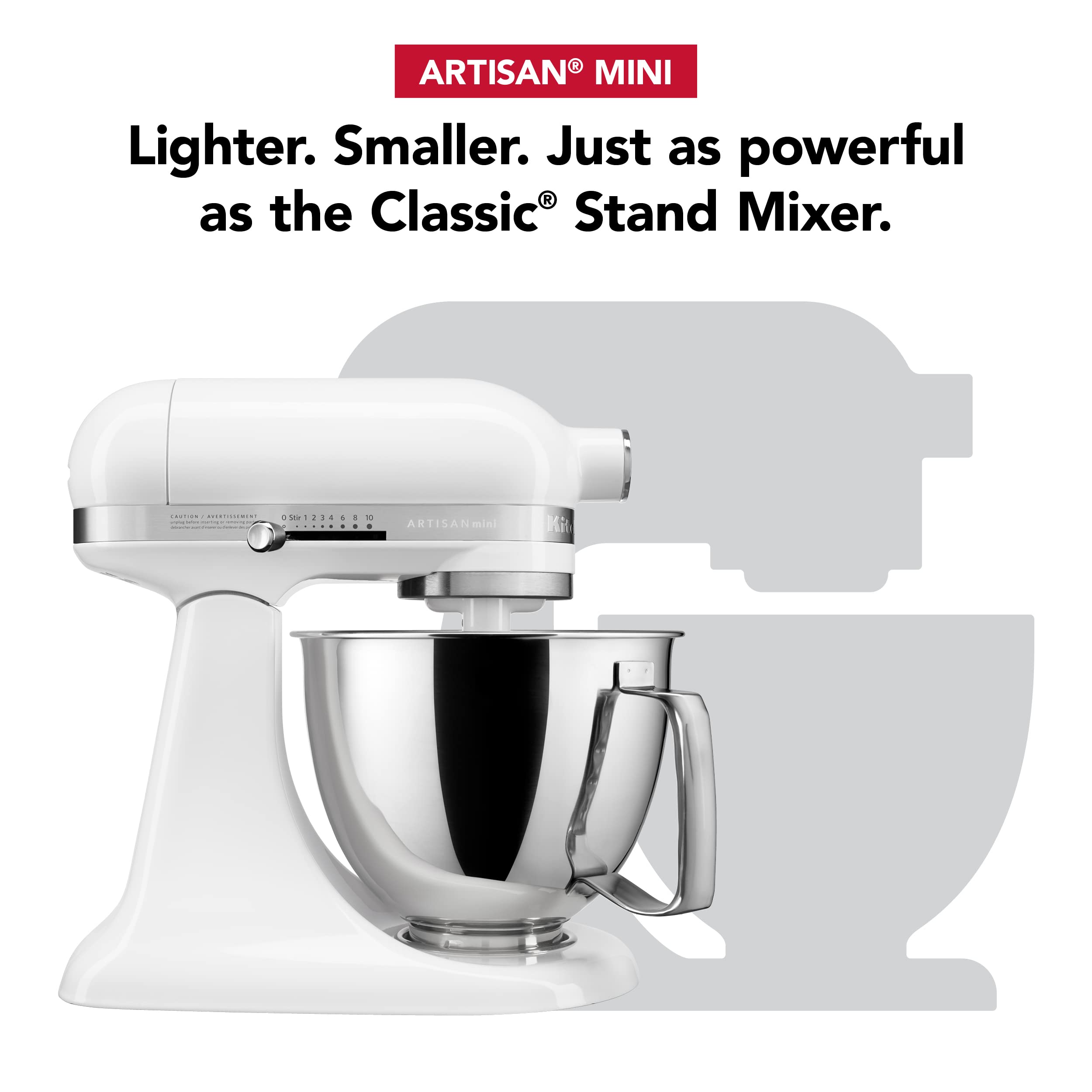 KitchenAid Artisan Mini 3.5 Quart Tilt-Head Stand Mixer - KSM3316X - White | Compact Baking Mixer for Small Kitchens, Perfect for Cookies, Cakes & Dough | Home & Professional Use