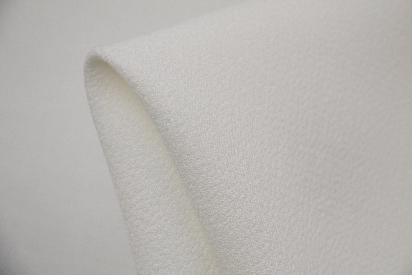 Bianco Double Crepe Fabric - Premium Stretch Crepe Material for Dresses, Skirts & Blouses - Perfect for Evening Wear, Bridal Gowns & Formal Attire