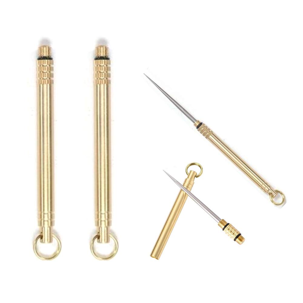 2-Pack Titanium Alloy Toothpicks with Protective Case - Reusable Stainless Steel Metal Toothpicks, Waterproof & Two-Stage Assembly - Perfect for Camping, Picnics, Travel, and Fruit Picking (Outdoor & Daily Use)