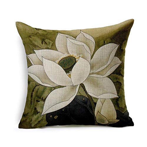 QWE Sofa Pillow - Countryside Animal Blue Green Dragonfly Printed Pillow Cover 45x45cm - Decorative Throw Pillow Case for Couch, Bed, Wedding & Home Decor