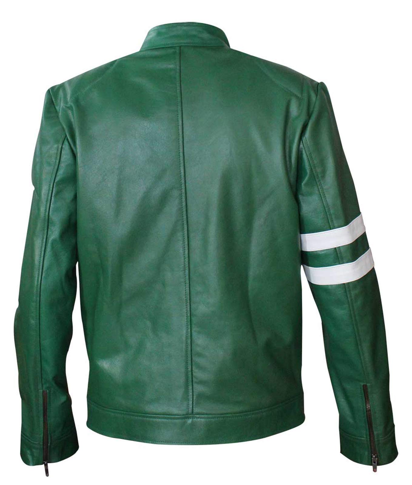 Men's Faux Leather Motorcycle Jacket - Green B10 Superhero Style Biker Jacket for Outerwear | Perfect for Riding, Cosplay & Casual Fashion