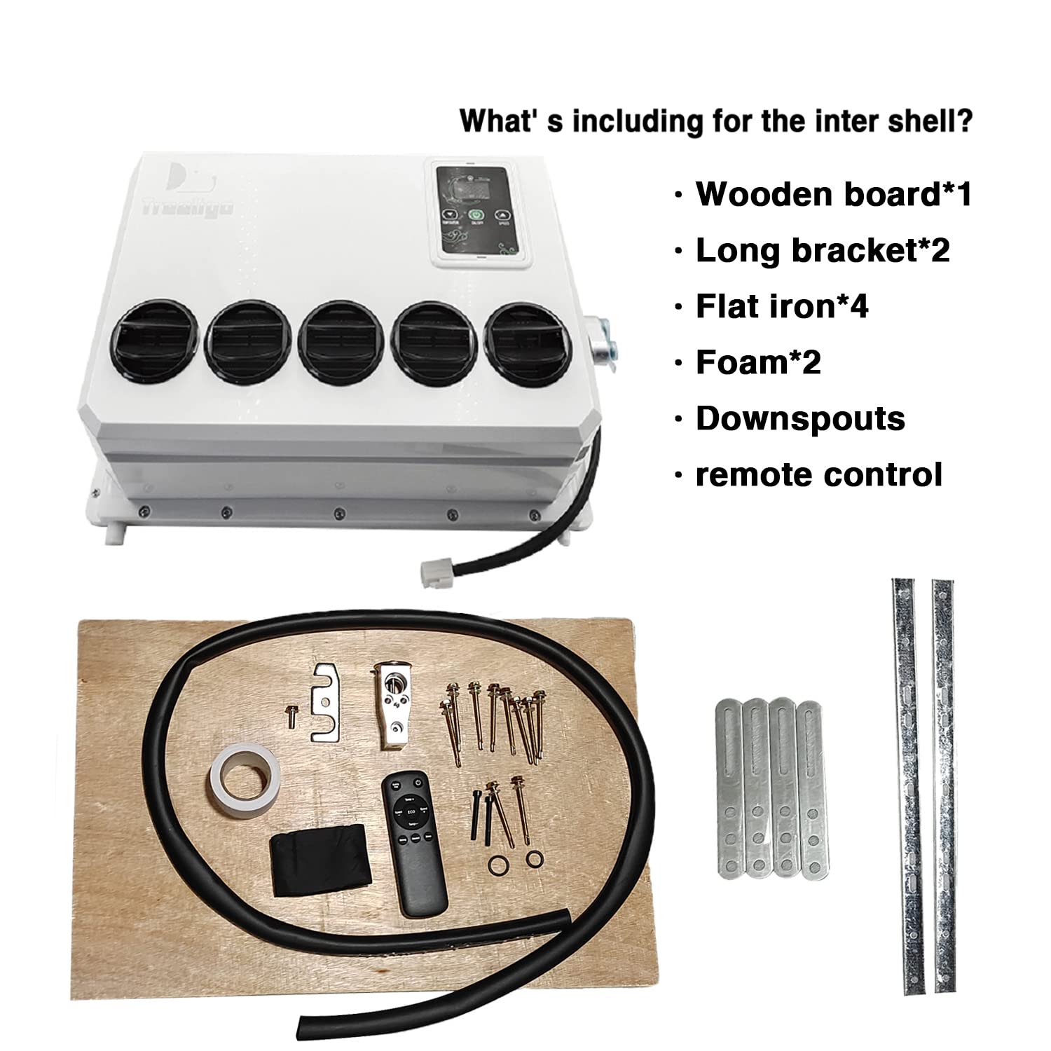 12V DC RV Truck Air Conditioner Unit - Intelligent Inverter Parking AC with Quiet Cooling for Campers & Vehicles - Perfect for Road Trips & Outdoor Adventures (White)