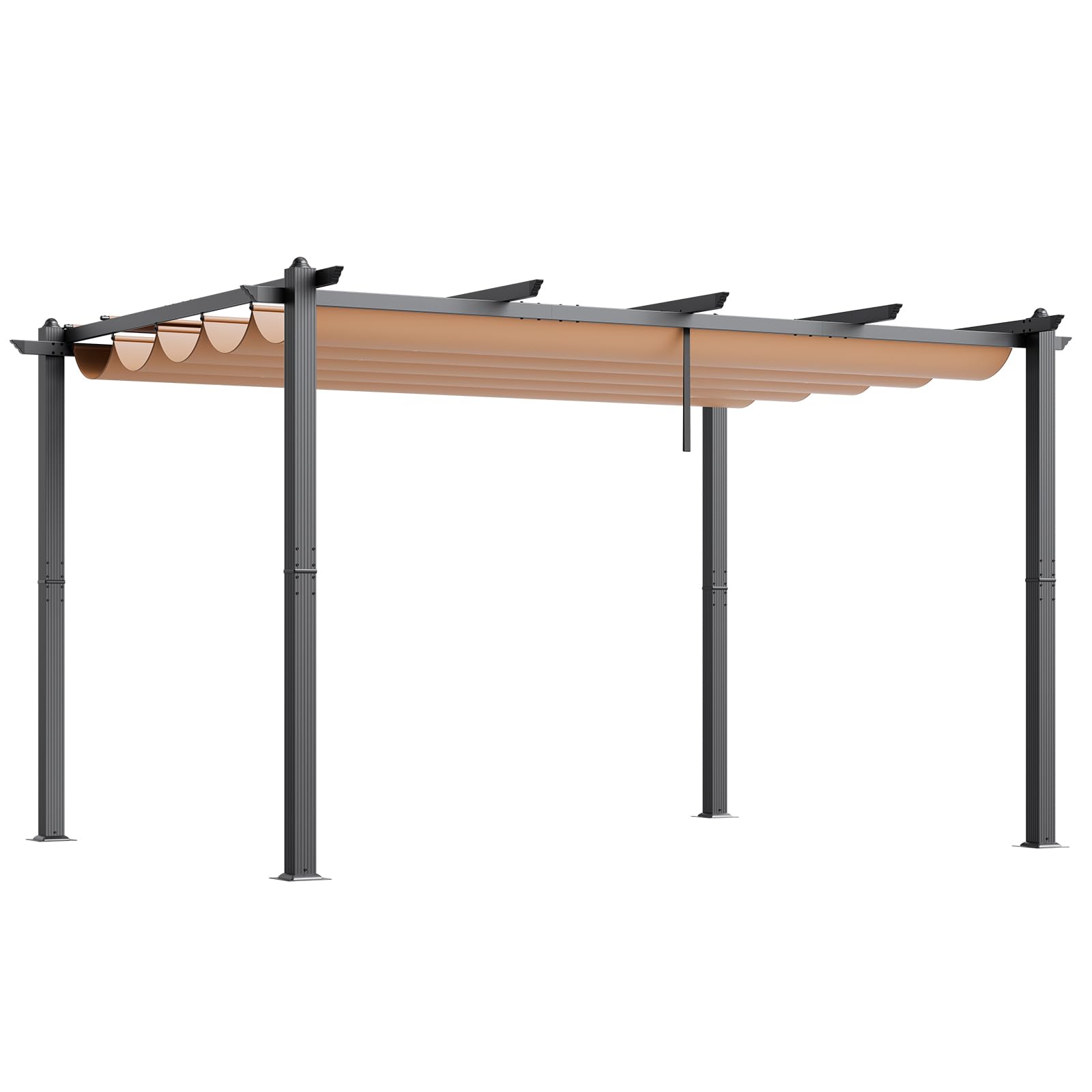 VEVOR 10'x13' Retractable Pergola with Canopy - Aluminum Outdoor Patio Cover, Modern Sun Shade for Backyard, Garden, Deck - Beige | Perfect for Outdoor Dining, Lounging & Entertaining