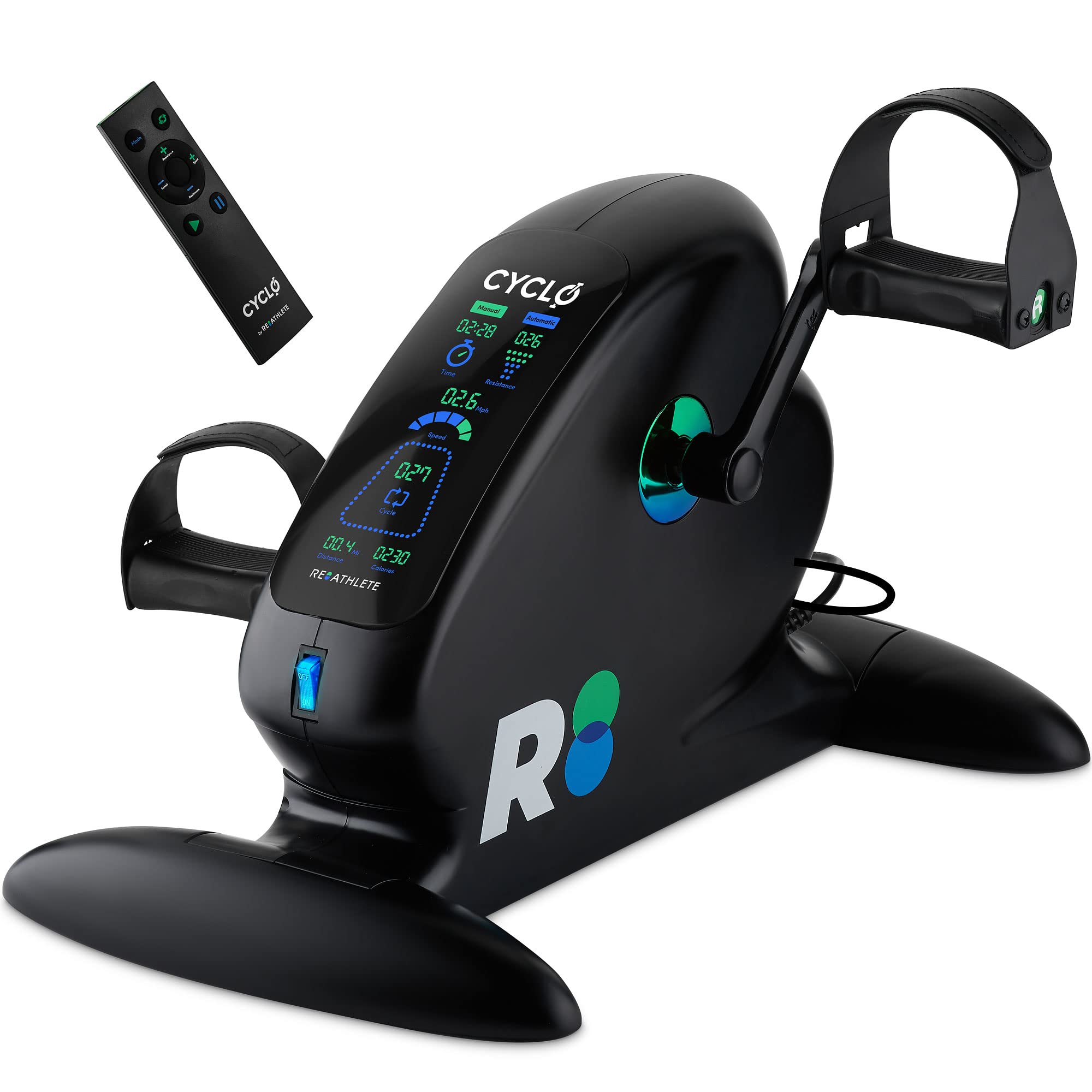 REATHLETE CYCLO: Under-Desk Exercise Bike with Digital Display - Portable Pedal Exerciser for Leg & Arm Workouts, Cardio Training, Physical Therapy & Home Office Fitness | Lightweight & Quiet Design for Work, Rehab & Active Sitting