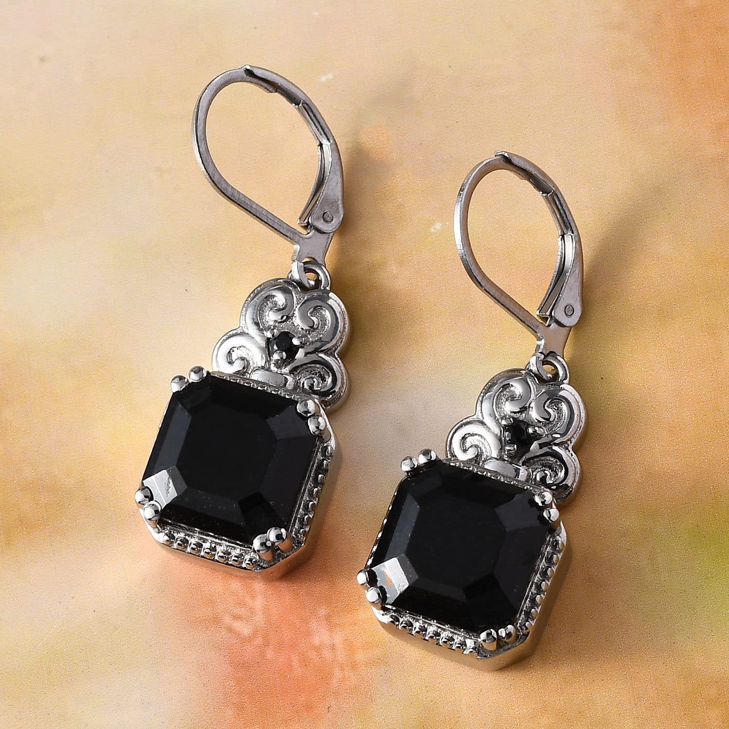 Black Tourmaline & Spinel Dangle Earrings for Women - 7.13ct Birthstone Jewelry with Stainless Steel Lever Back - Elegant Gift for Birthday, Anniversary & Special Occasions | Perfect for Parties, Weddings & Everyday Wear