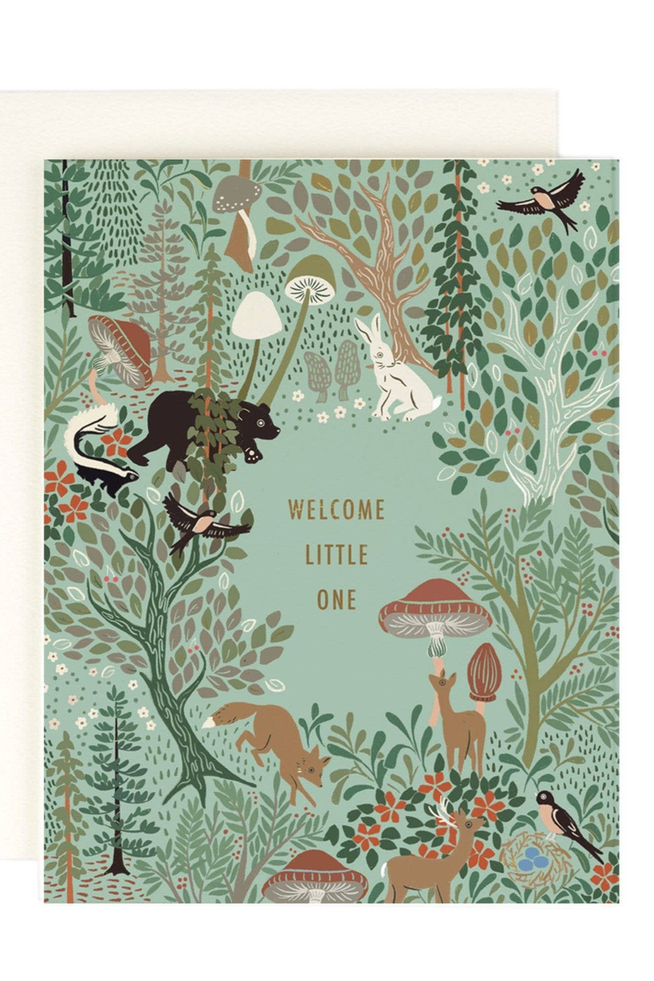 Woodland New Baby Card - Adorable Forest Animal Greeting Card for Newborns, Baby Showers & Birth Announcements - Perfect for Gifts & Keepsakes