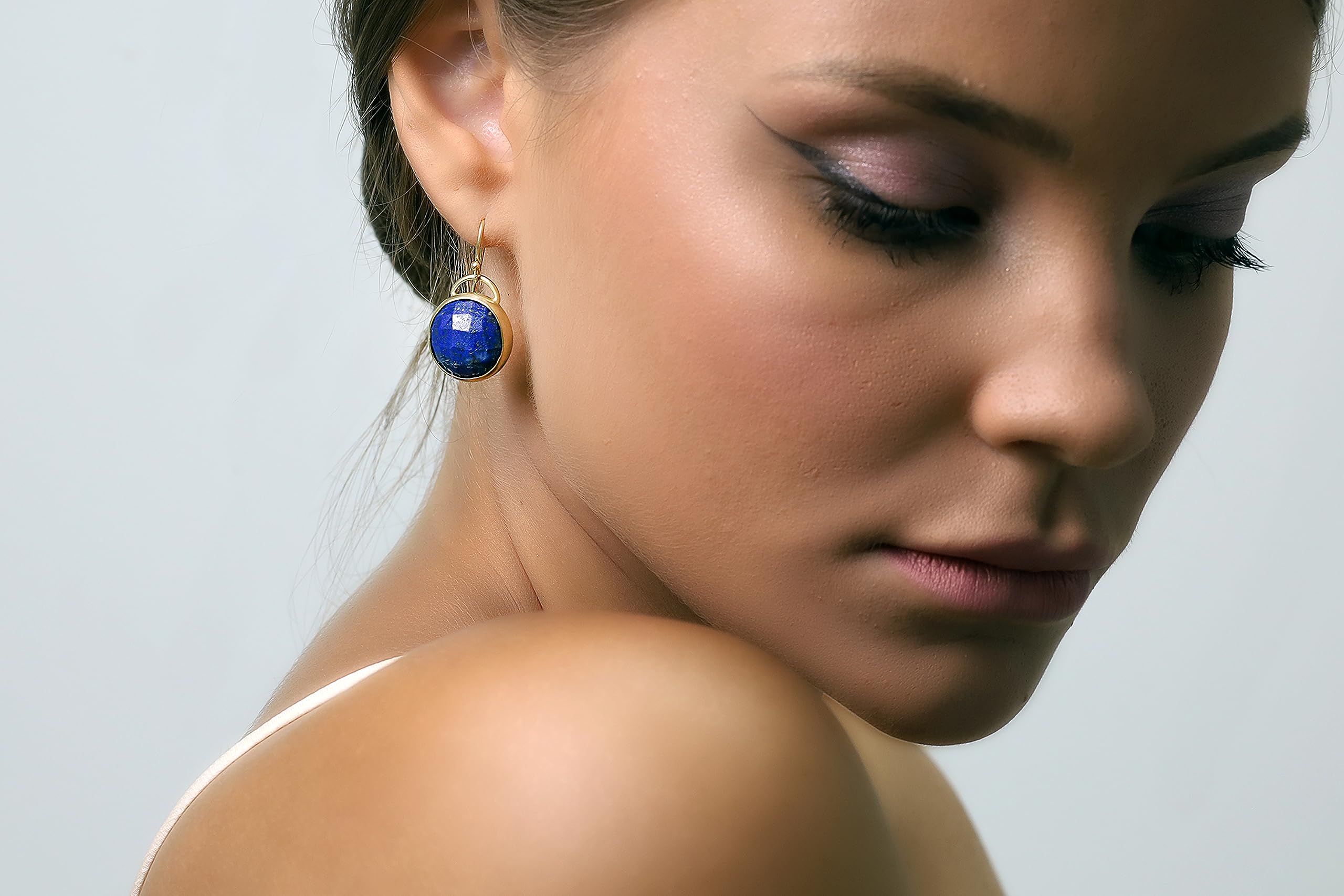 Gold Filled Lapis Lazuli Statement Earrings - September Birthstone Dangle Purse Style Handmade Jewelry for Women | Perfect for Parties, Weddings & Special Occasions