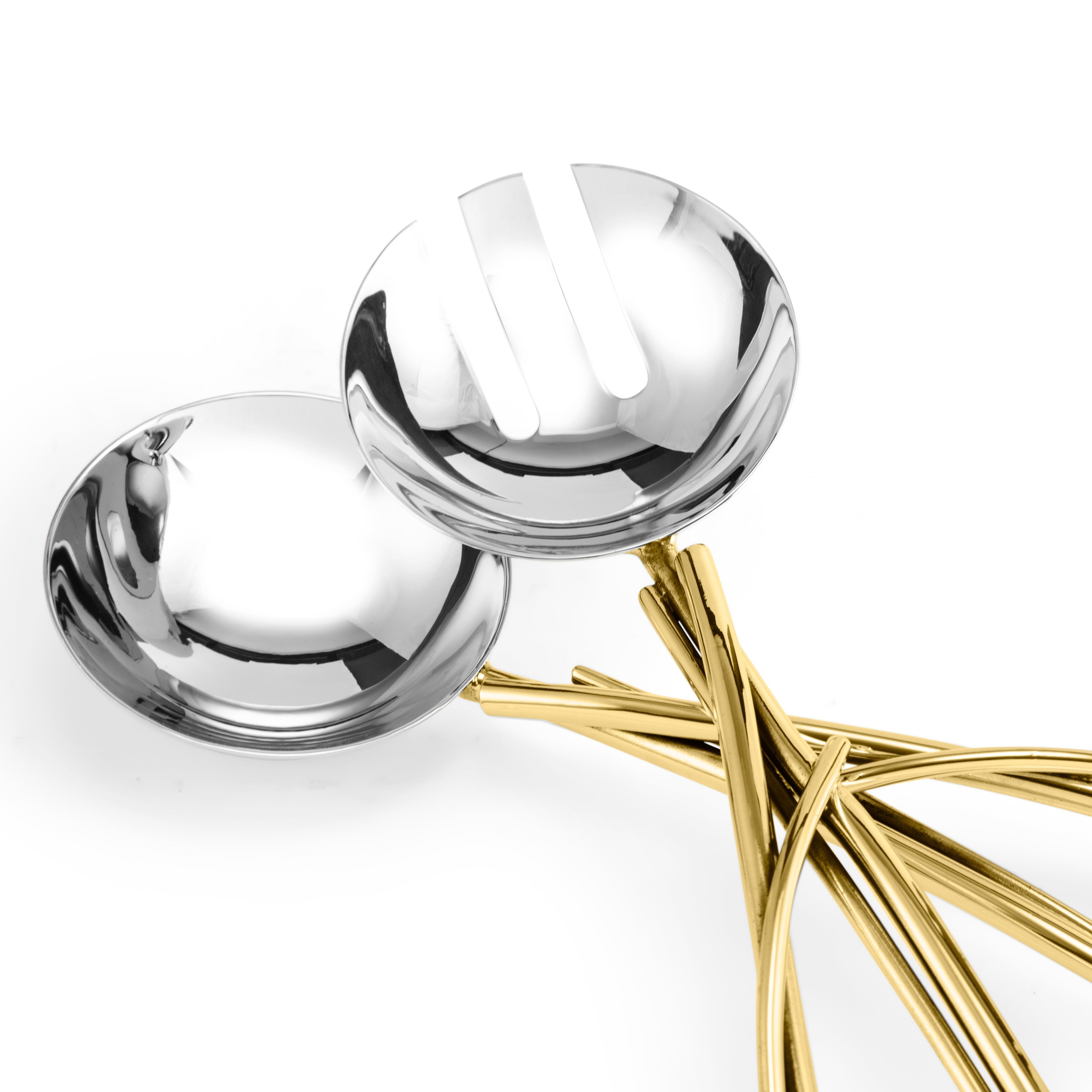 Elegant Calla Lily Serving Set - 3-Piece Stainless Steel Utensils for Dinner Parties, Weddings & Special Occasions