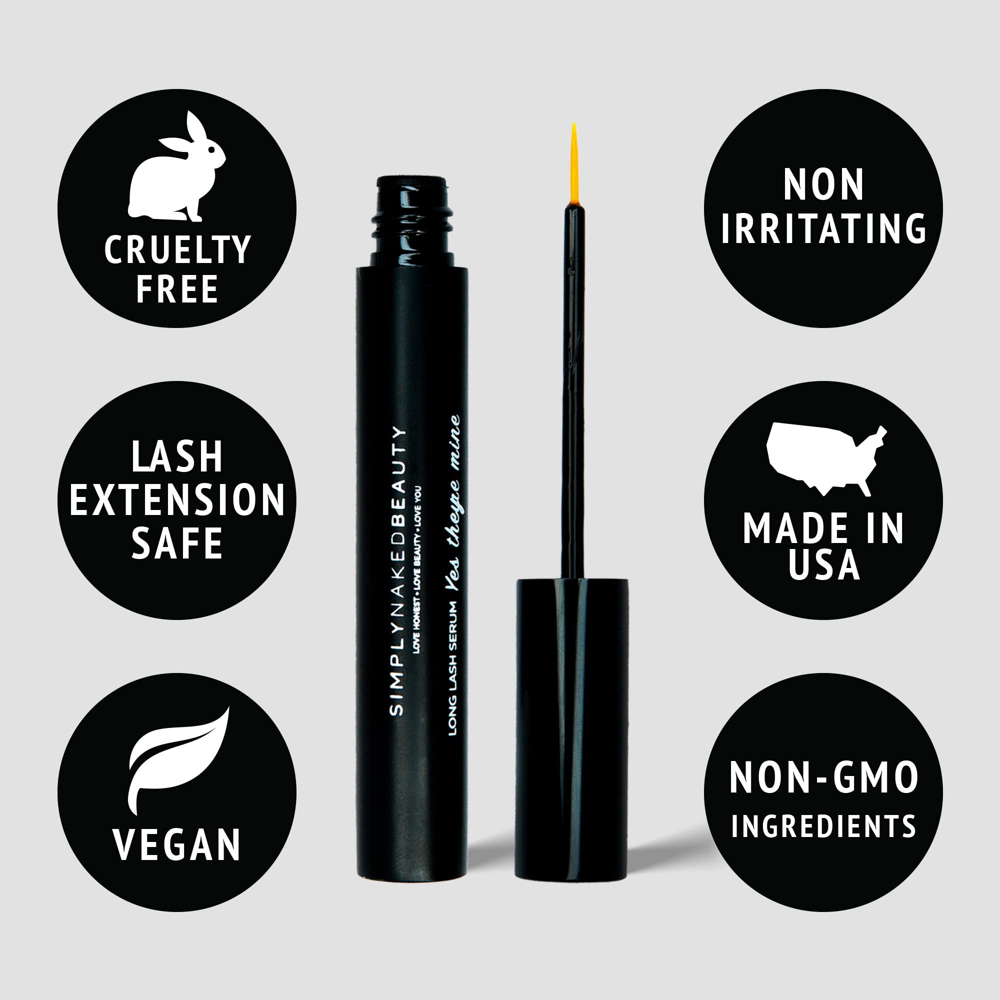 Natural Lash & Brow Growth Serum - 5ml Plant-Based Peptides for Longer, Fuller Eyelashes in 12 Days | Cruelty-Free, Vegan Formula by Simply Naked Beauty | Perfect for Daily Eyelash & Eyebrow Enhancement Routine