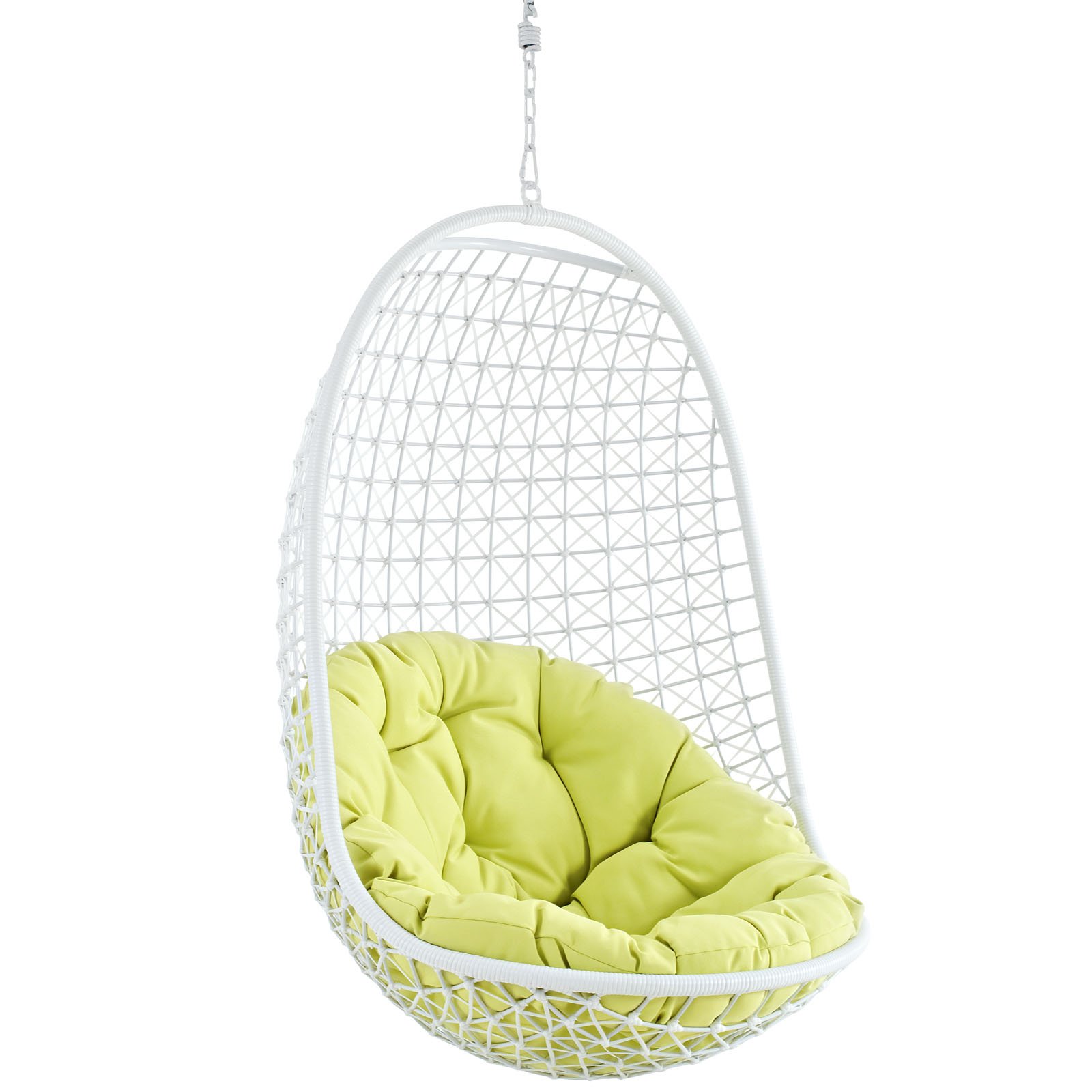 White Encounter Swing Outdoor Patio Lounge Chair - Relaxing Hanging Chair for Garden, Backyard, Porch & Poolside