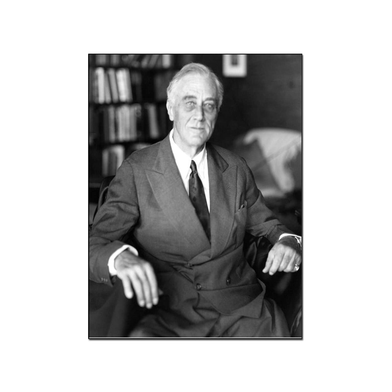 Franklin Delano Roosevelt Portrait Art Print - Premium 24x32 inch (60x80cm) Wall Decor for Living Room, Office & Study - Vintage Historical Poster for Home Decoration & Gift