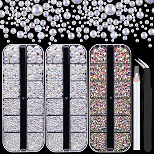 AB Crystals + White AB Pearls