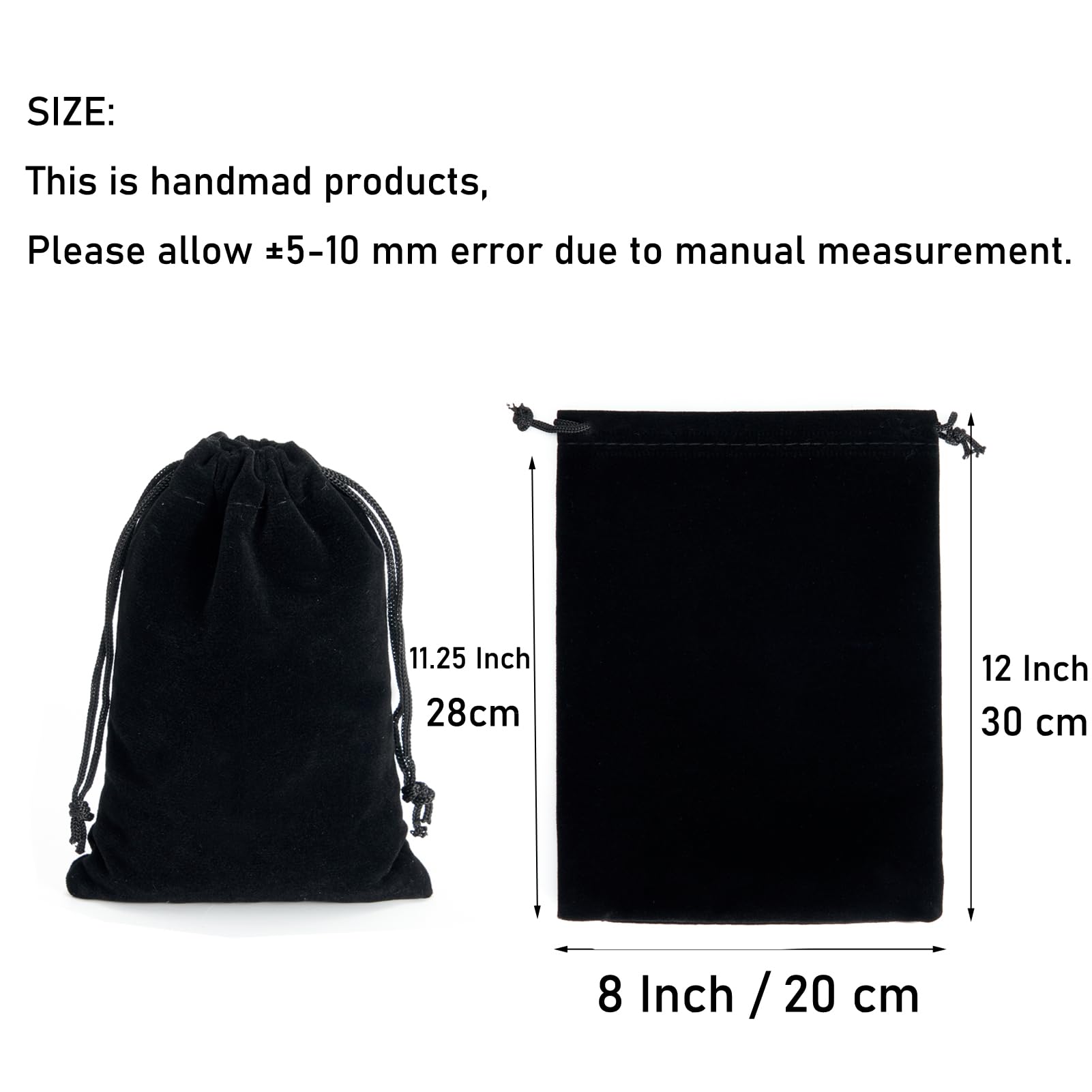 20 Pack 8x12 Inch Velvet Drawstring Bags - Premium Jewelry Pouches, Candy Bags for Christmas Wedding Party Favors, Gift Packaging & Travel Organizer