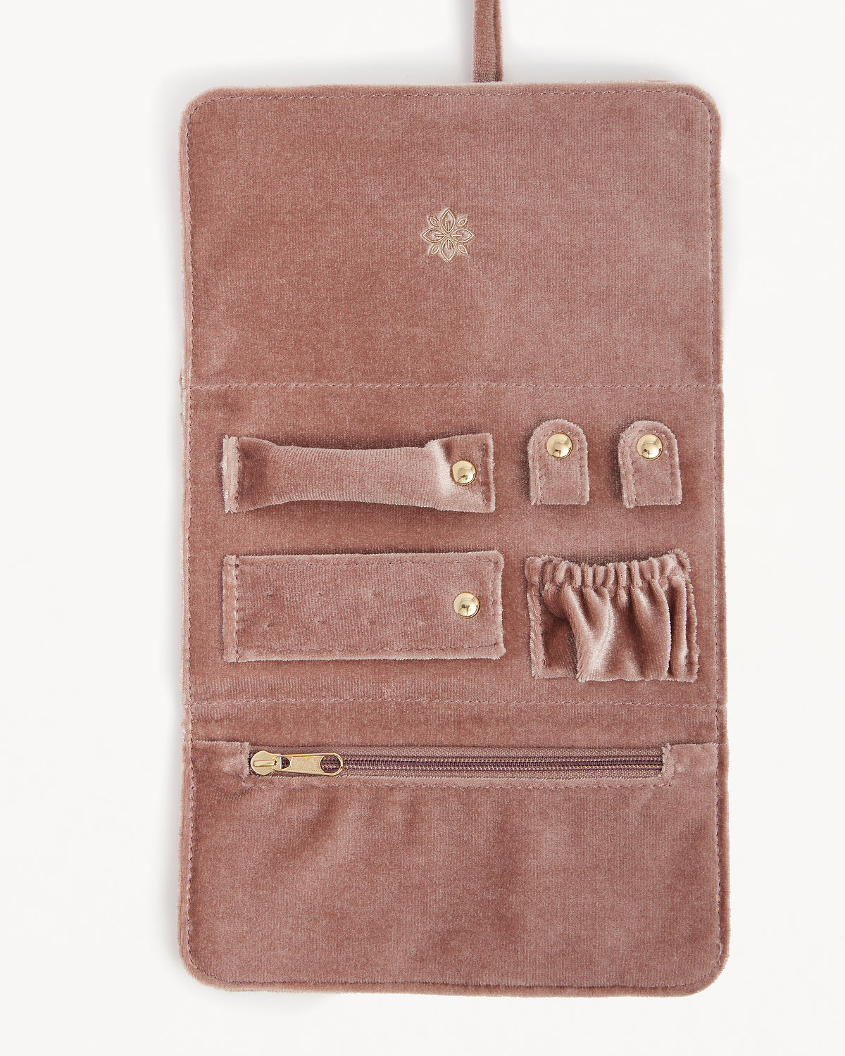 Soft Travel Jewelry Roll Organizer - Dusty Rose Pouch for Necklaces, Rings & Earrings | Perfect for Vacations, Business Trips & Gift Giving
