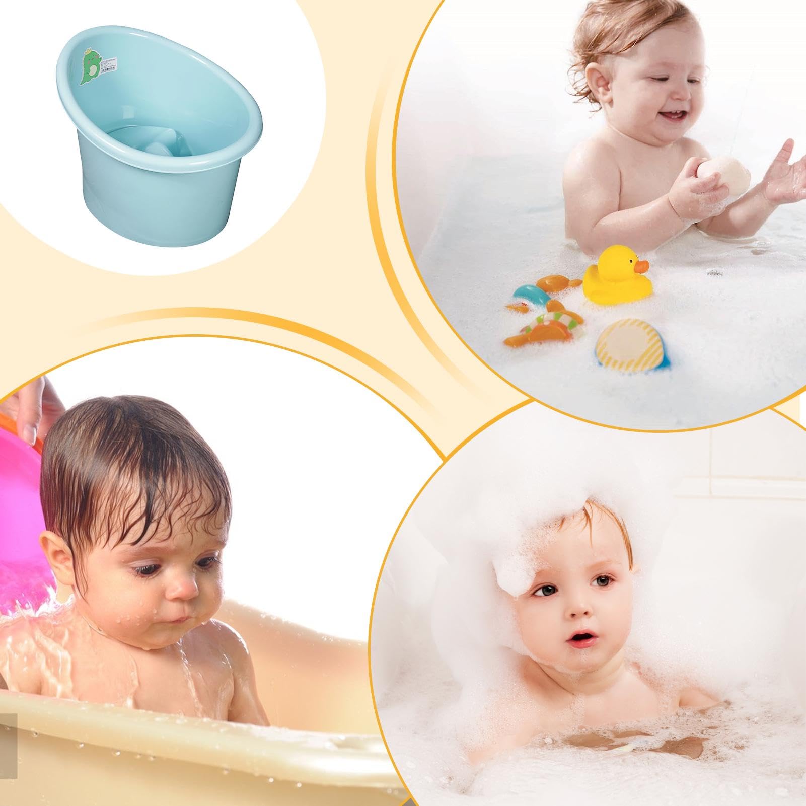 Portable Insulated Toddler Travel Bathtub - Ergonomic Non-Slip Baby Bath Tub for Comfortable Bathing at Home & On The Go | Perfect for Travel, Camping & Small Spaces