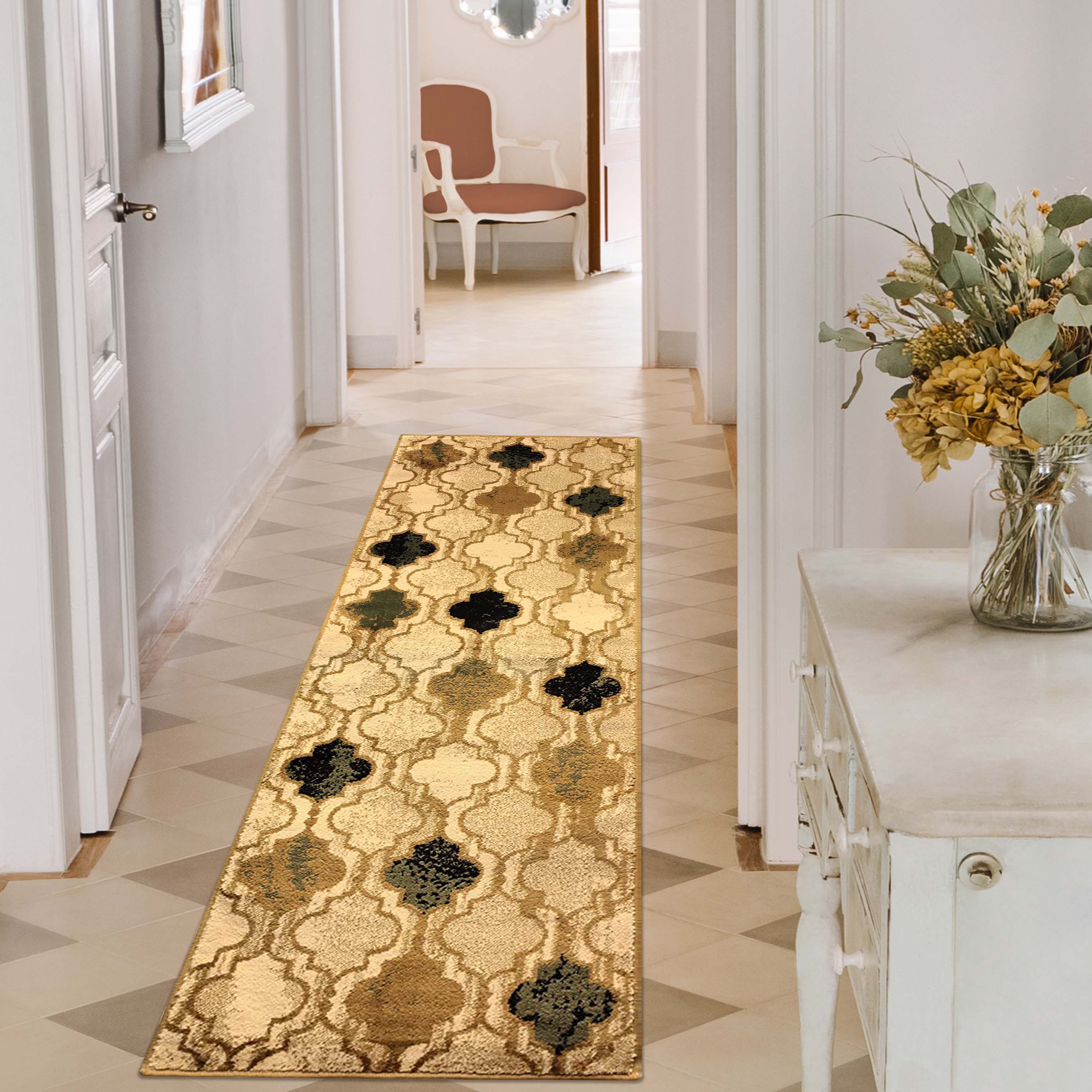 Viking Geometric Trellis Indoor Area Rug & Runner - Non-Slip Boho Chic Carpet for Living Room, Bedroom, Hallway - Perfect for Nordic Home Decor & Cozy Spaces