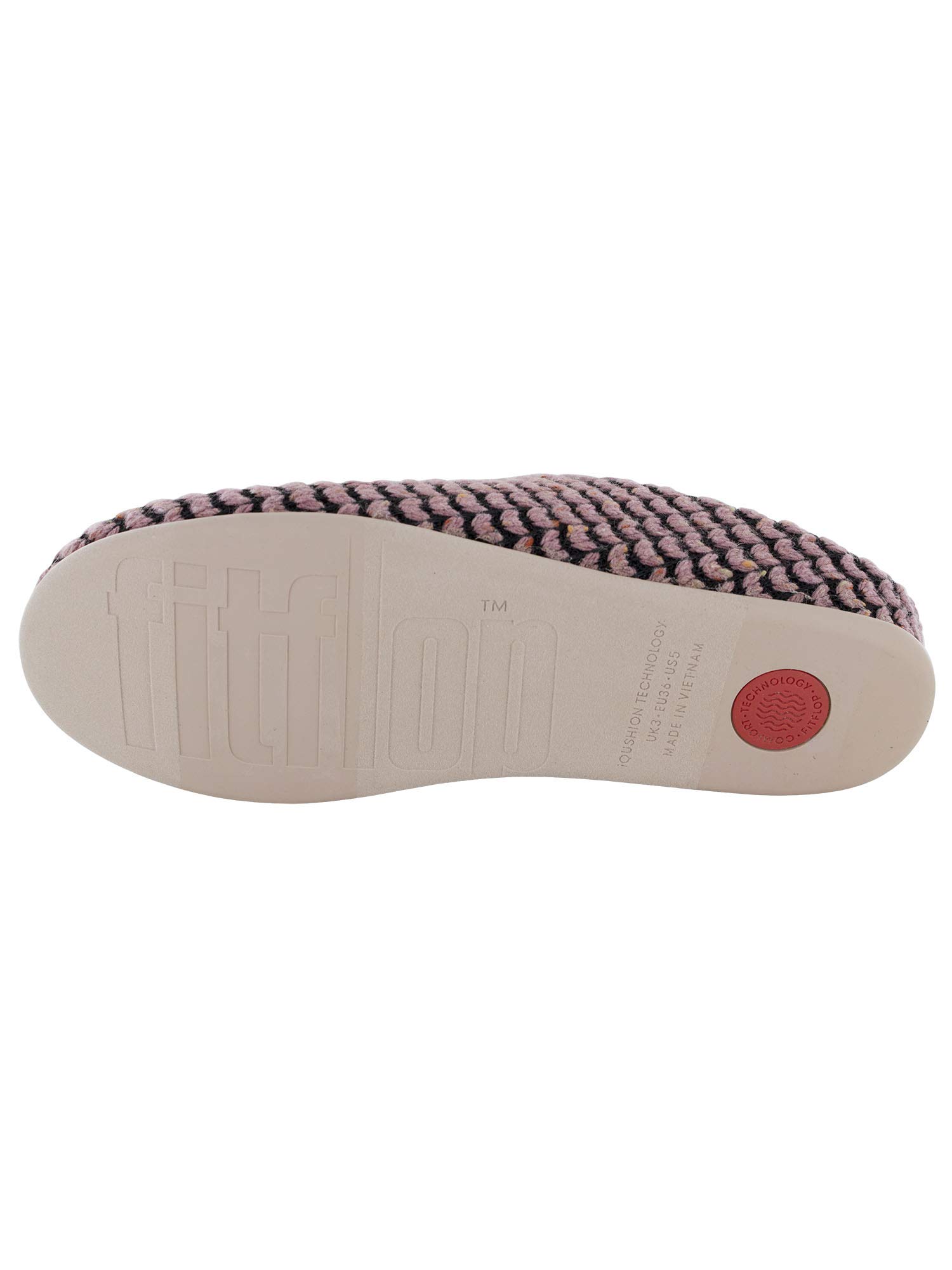 FitFlop Women's Chrissie Knit Slippers - Comfortable House Shoes in Rose Pink, Size US 5 | Cozy Indoor & Outdoor Wear for Relaxation, Lounging & Quick Errands