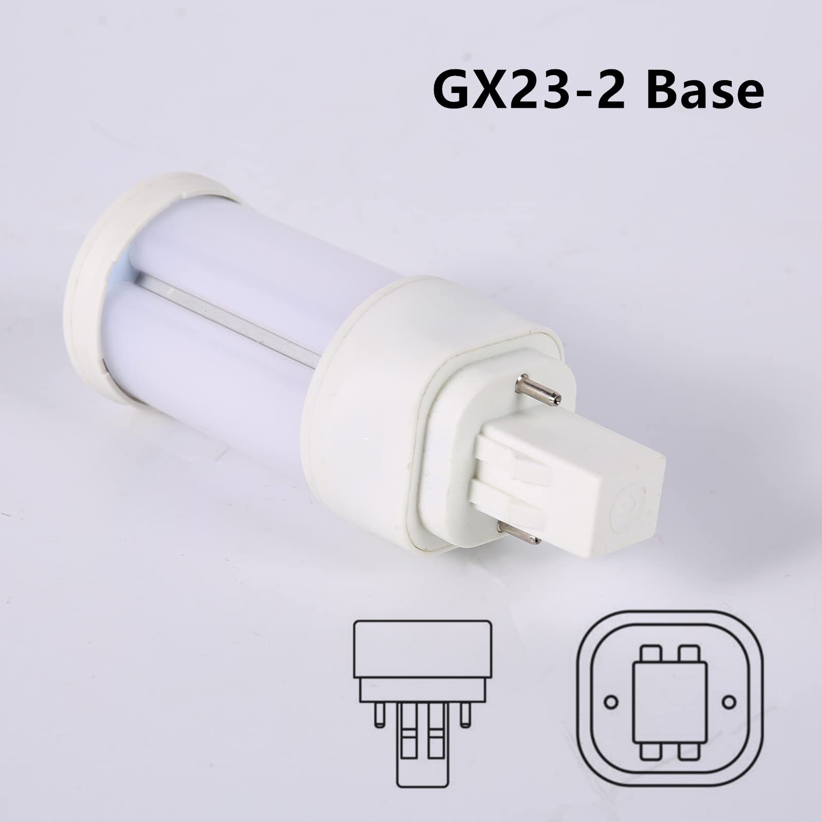 SATZOL 9W GX23-2 Pin Base LED Bulb - 900LM Warm White 3000K, Equivalent to 13W-18W CFL, Ballast Compatible, Plug and Play (2 Pack) - Perfect for Desk Lamps, Under Cabinet Lighting, and Office Fixtures