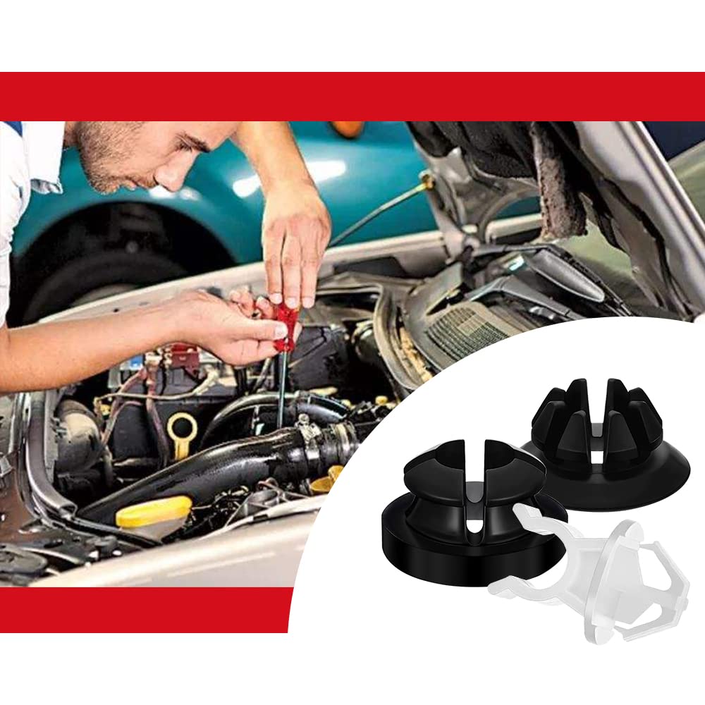 30PCS Car Hood Prop Rod Holder Clips - Black & White Hood Support Clips Replacement (91503-SS0-003) - Universal Fit for Most Vehicles - Perfect for Engine Maintenance & DIY Car Repairs
