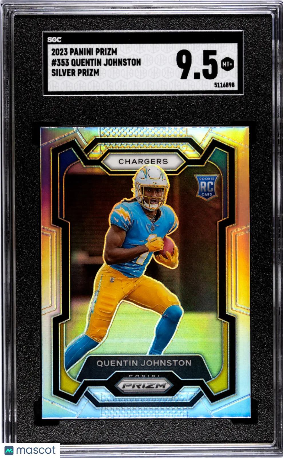 2023 Panini Prizm Football Quentin Johnston Rookie Card Silver Prizm SGC 9.5 #353 - Perfect for NFL Collectors & Sports Memorabilia Enthusiasts